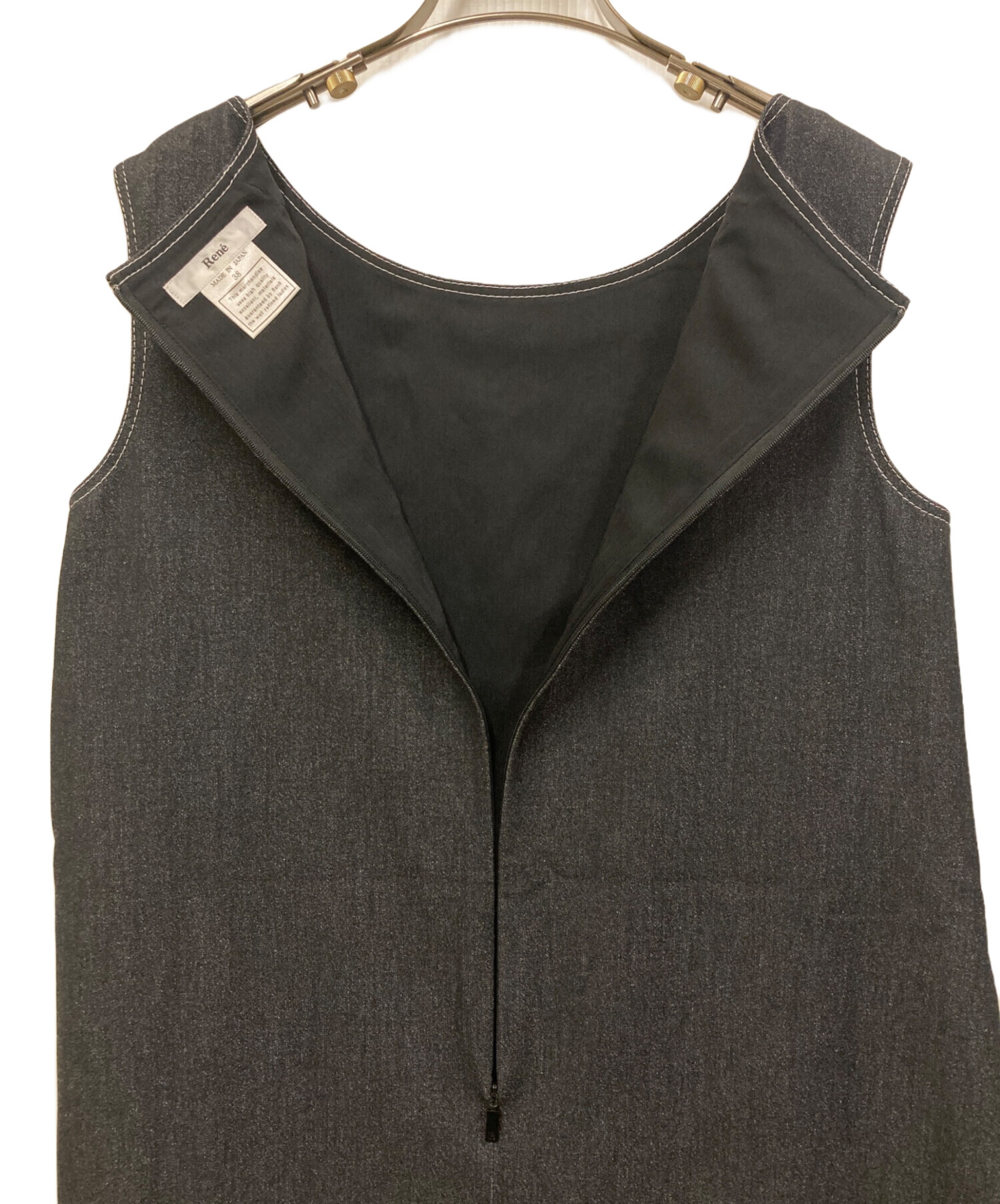 中古・古着通販】Rene (ルネ) デニムライクパール装飾ワンピース