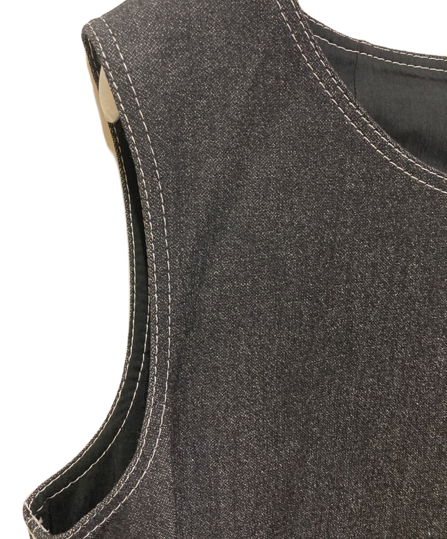 未使用級✨ルネ Rene 2021 バックパール スカラップ デニム ワンピース 中古・古着通販】Rene (ルネ) デニムライクパール装飾ワンピース