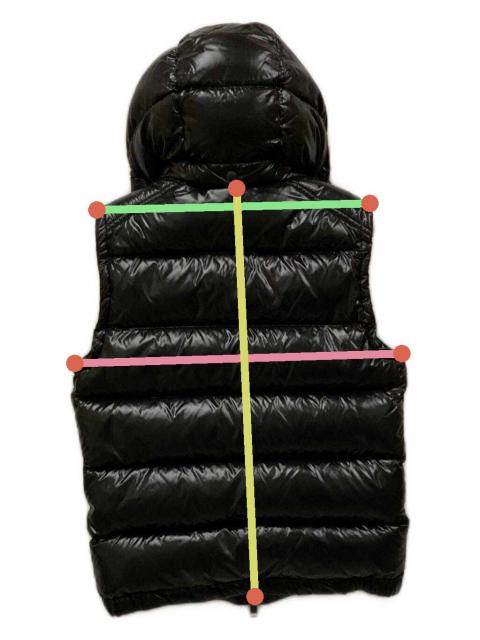 中古・古着通販】MONCLER (モンクレール) LACET ダウンベスト ブラック
