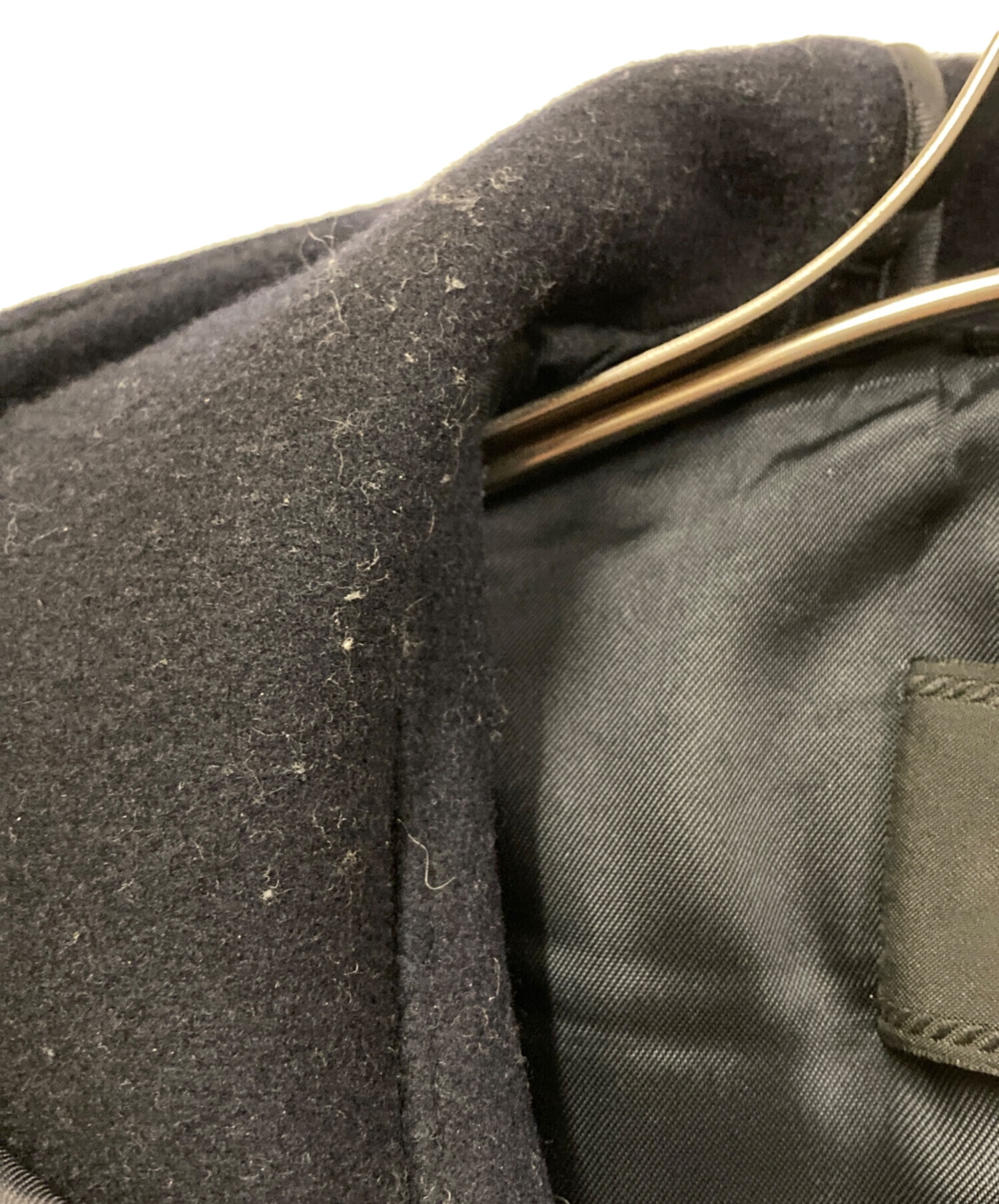 中古・古着通販】PRADA (プラダ) メルトンフーデッドコート ネイビー