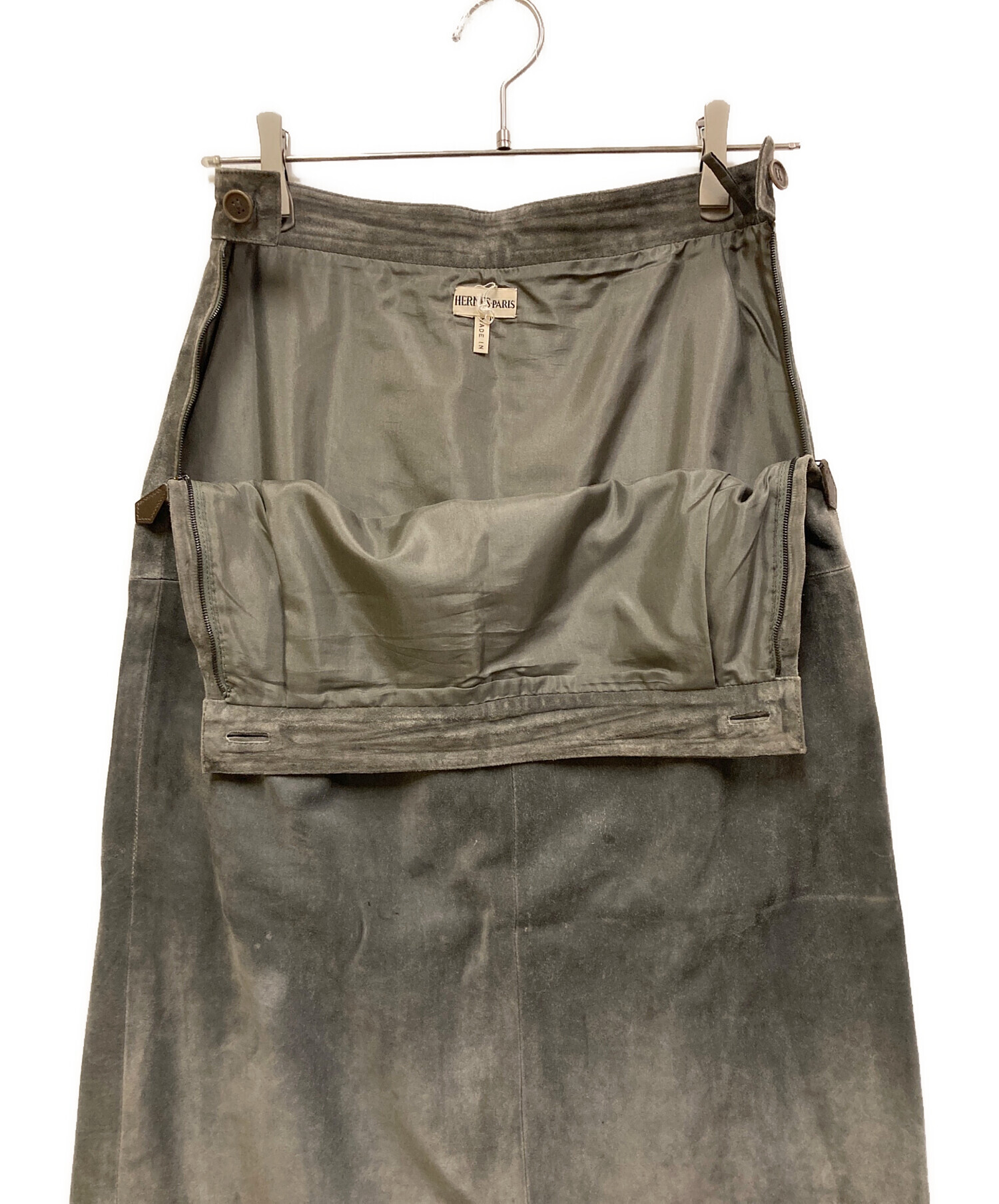 中古・古着通販】HERMES (エルメス) カーフスキンスウェードマキシ