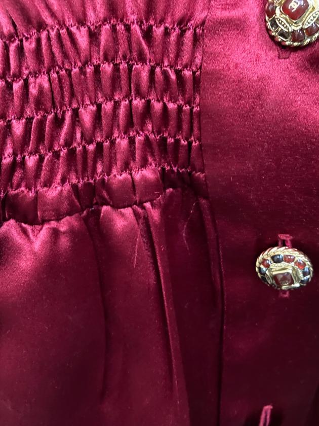 中古・古着通販】CHANEL (シャネル) ココマークボタンシルクギャザー