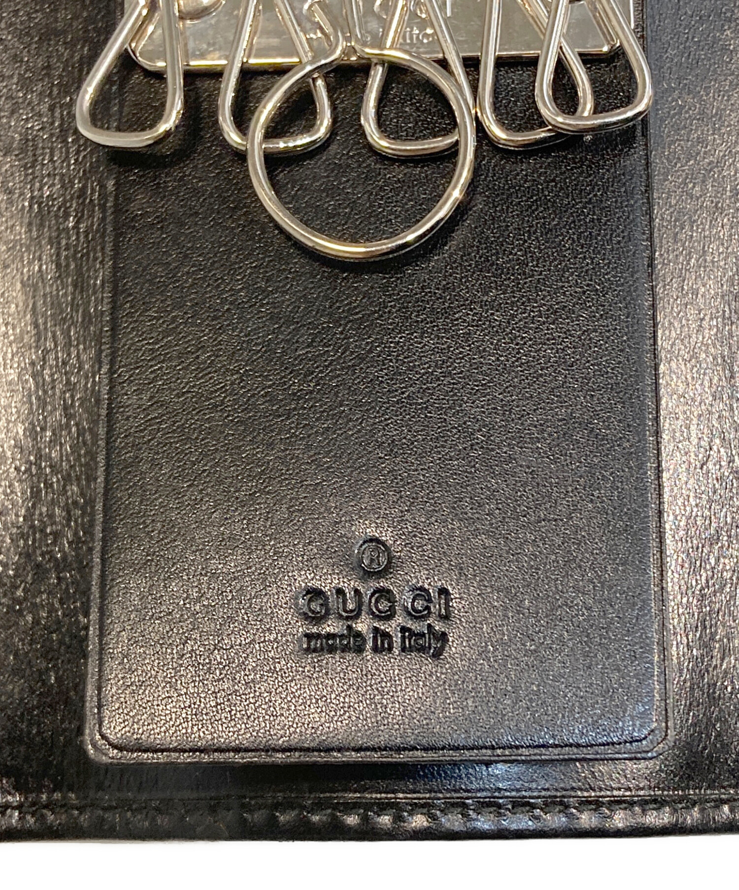 【X'masセール★30%OFF】グッチ GUCCI キーリング ブラック×ベージュ×シルバー レディース 中古 中古・古着通販】GUCCI (グッチ) 6連キーケース ブラック｜ブランド