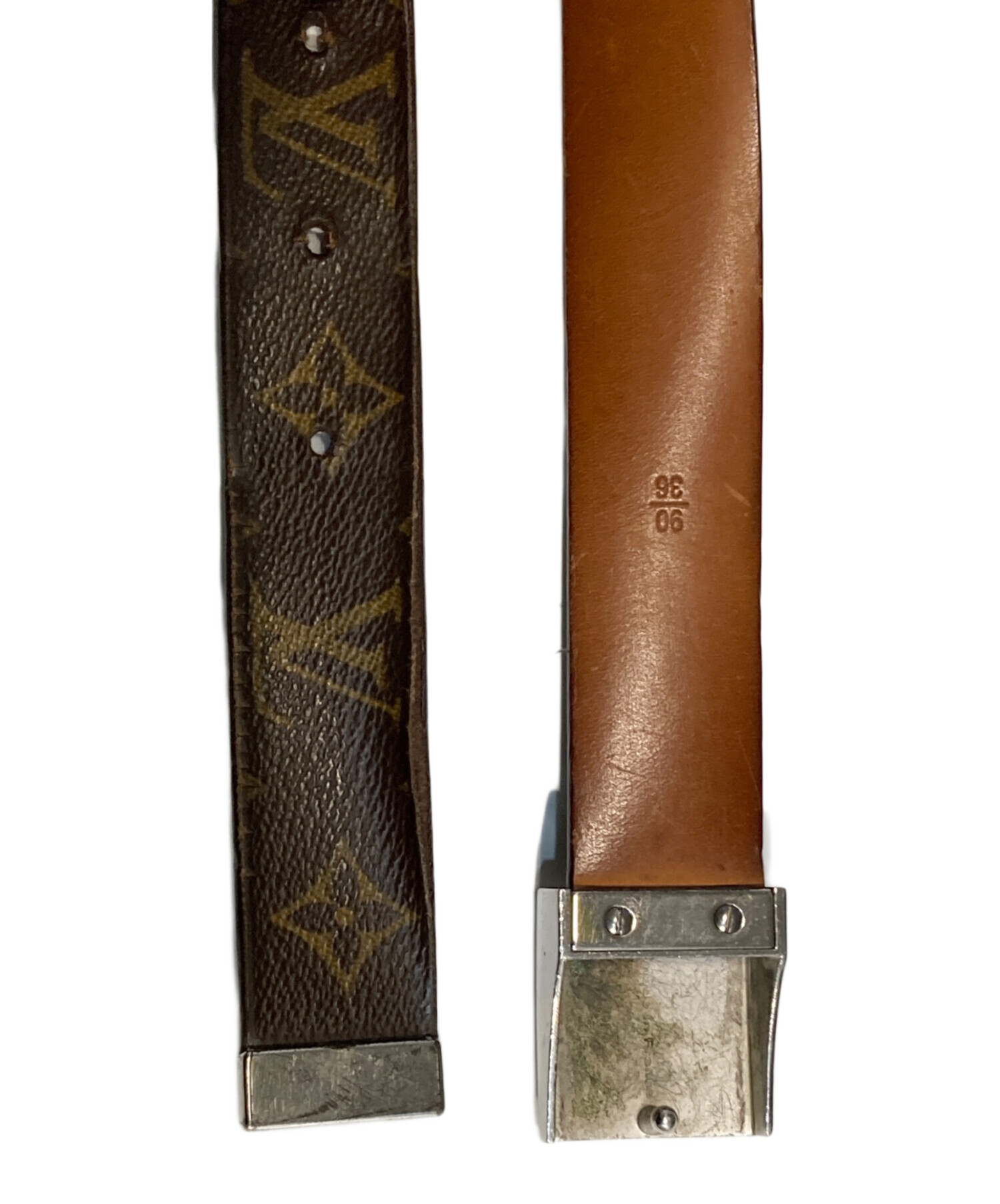 ルイヴィトン モノグラム サンチュールキャレ 95cm±3 箱付 仏製 1057 中古・古着通販】LOUIS VUITTON (ルイ ヴィトン) モノグラム サン