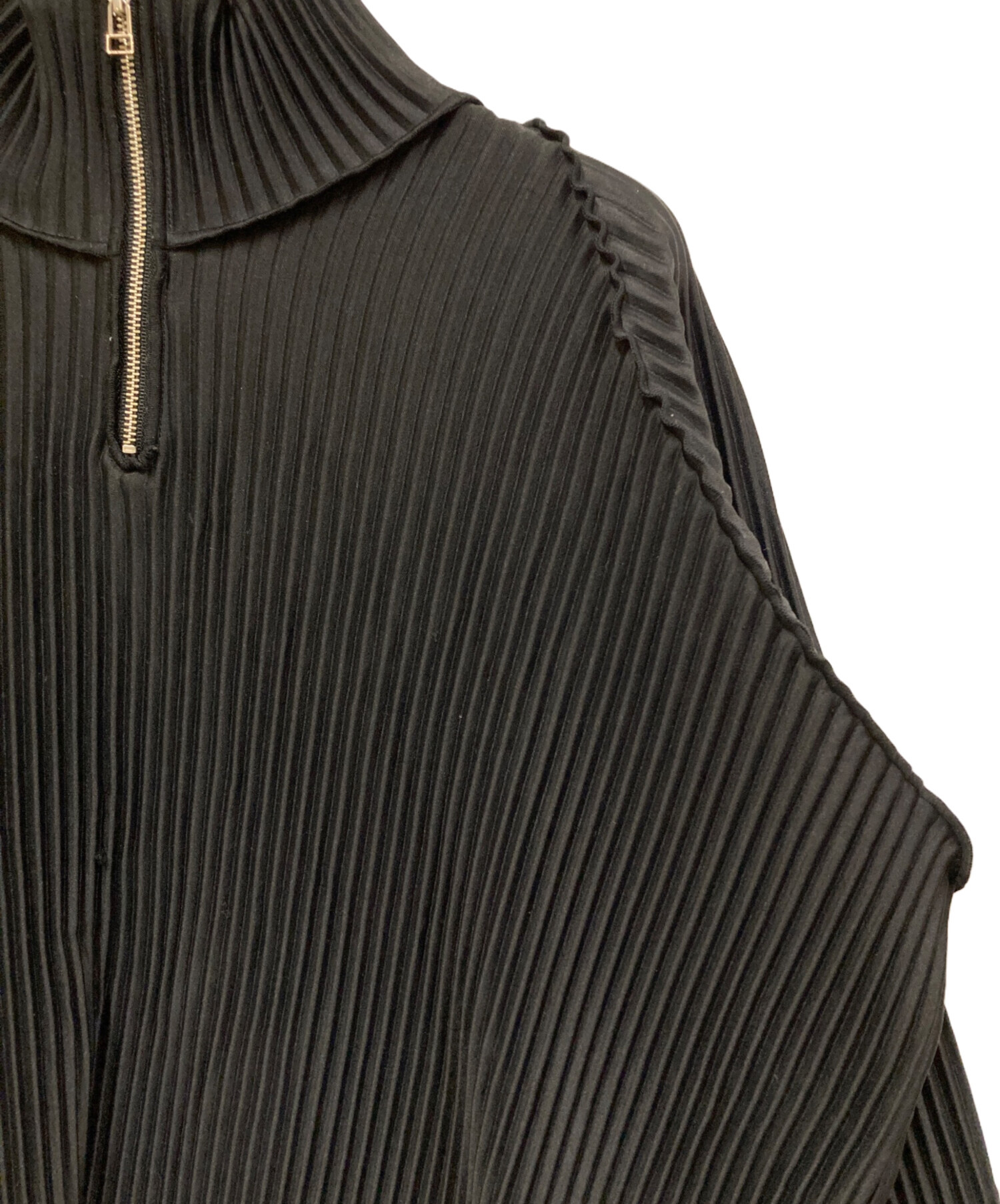 kotohayokozawaプリーツジップアップドレス ブラック kotohayokozawa プリーツジップアップドレス