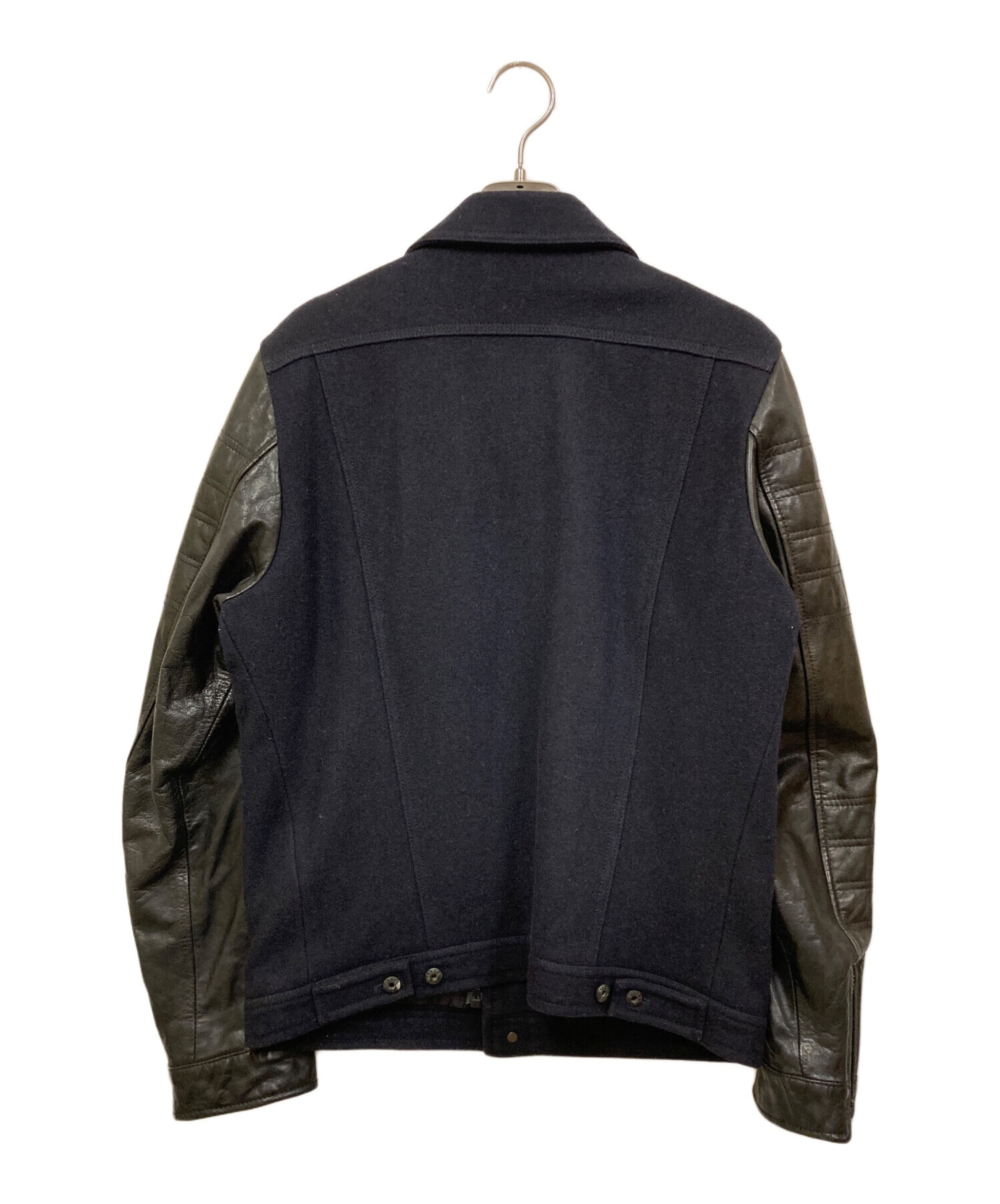 中古・古着通販】DIESEL (ディーゼル) メルトン・レザー切替ジャケット 