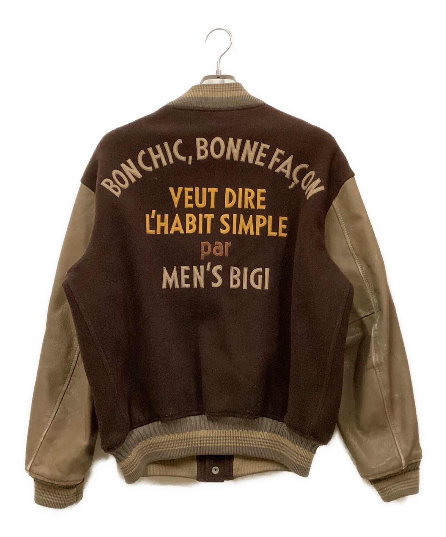 中古・古着通販】MEN'S BIGI (メンズビギ) 80'Sレザー切替スタジャン