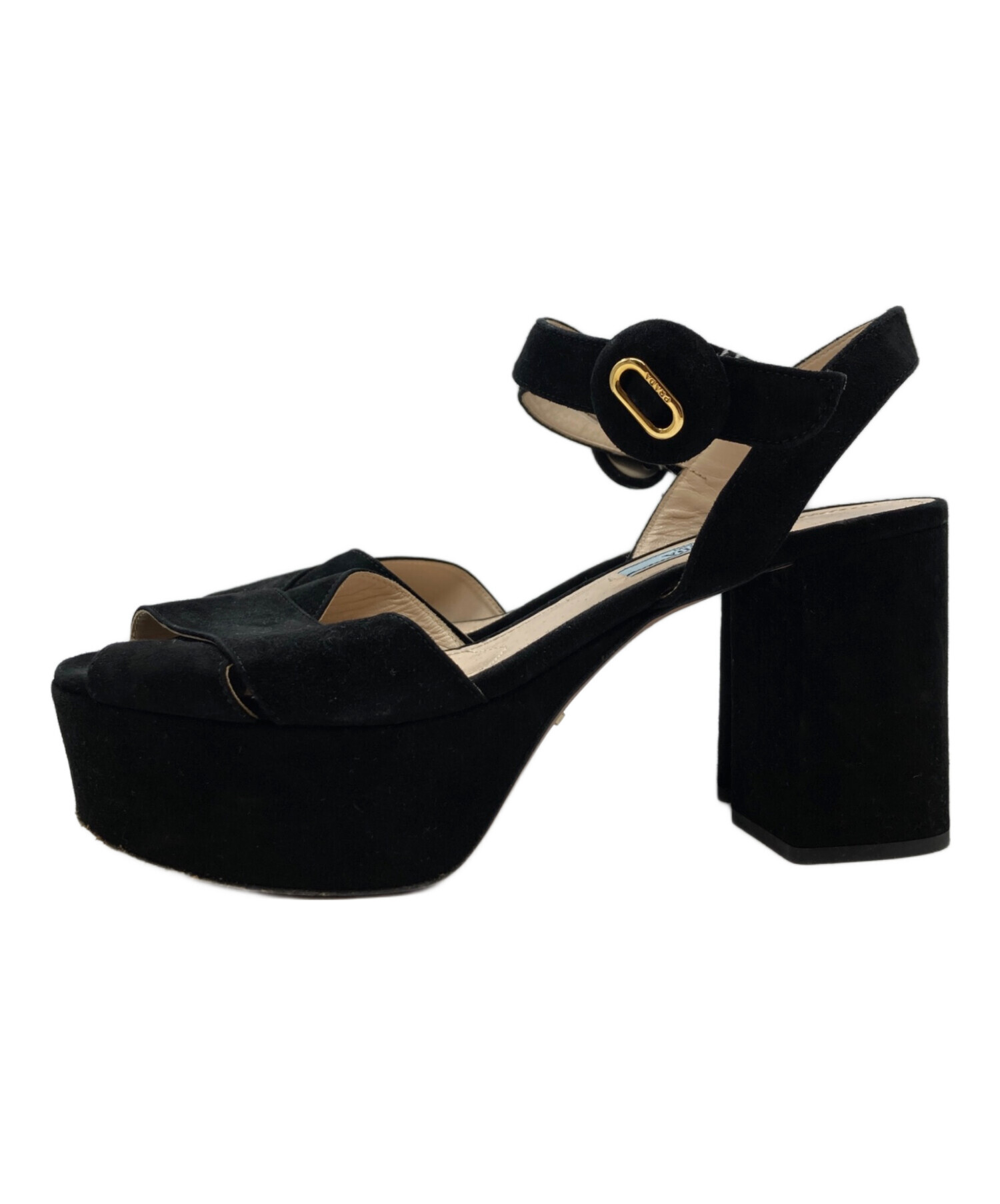 中古・古着通販】PRADA (プラダ) プラットフォームストラップヒール