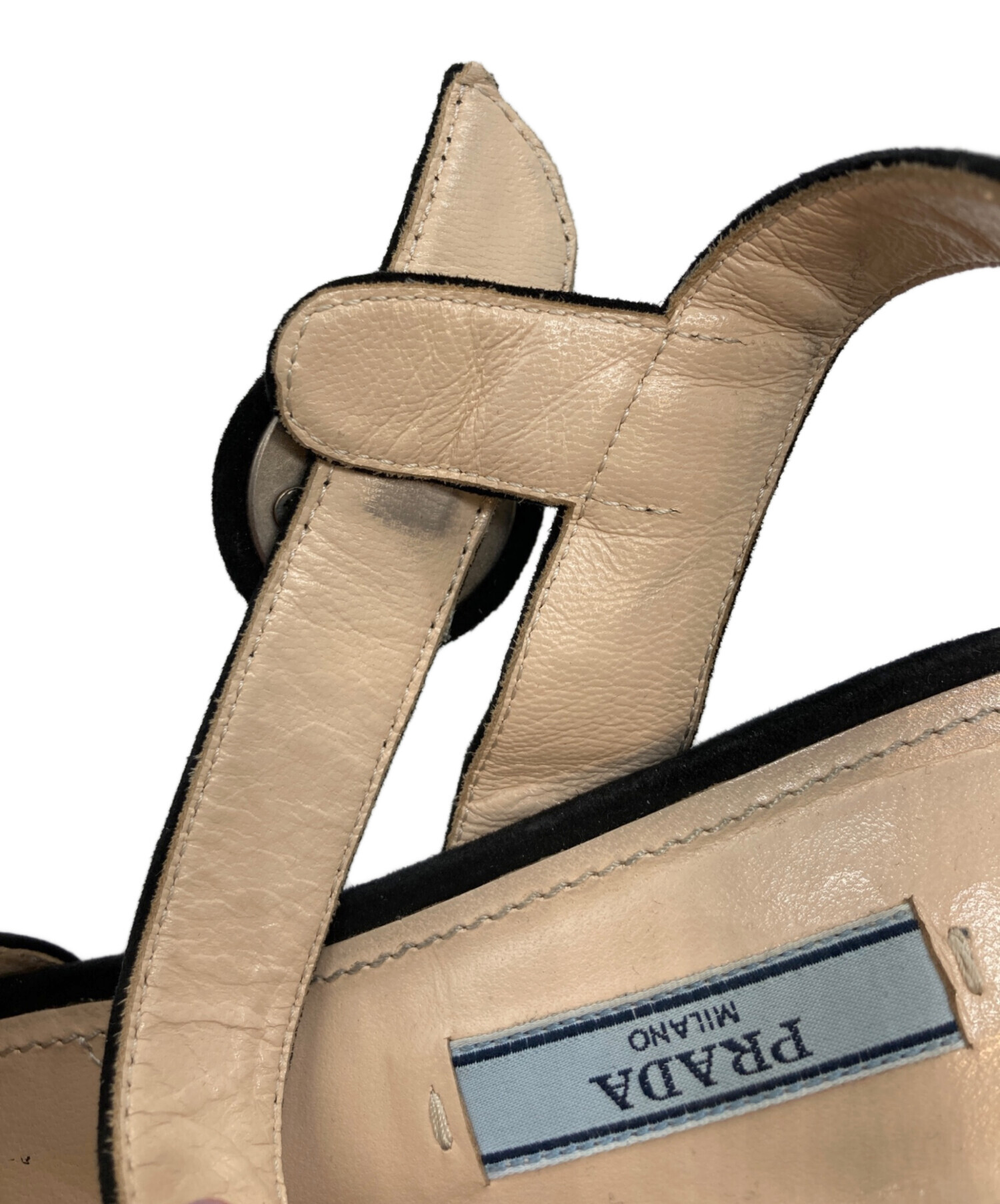 中古・古着通販】PRADA (プラダ) プラットフォームストラップヒール