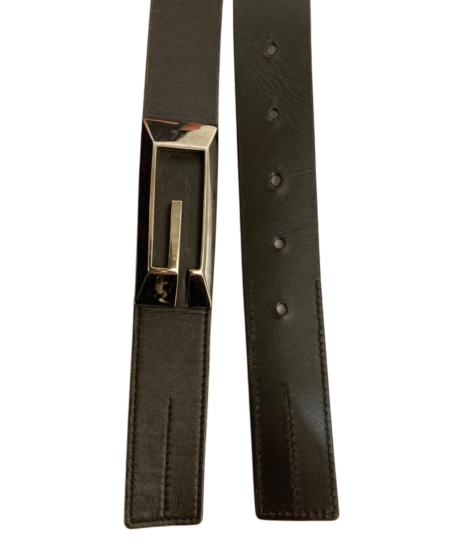 グッチ レザーベルト ABランク 鑑定済み正規品 本革 中古・古着通販】GUCCI (グッチ) ベルト ブラック サイズ:SIZE 80/32