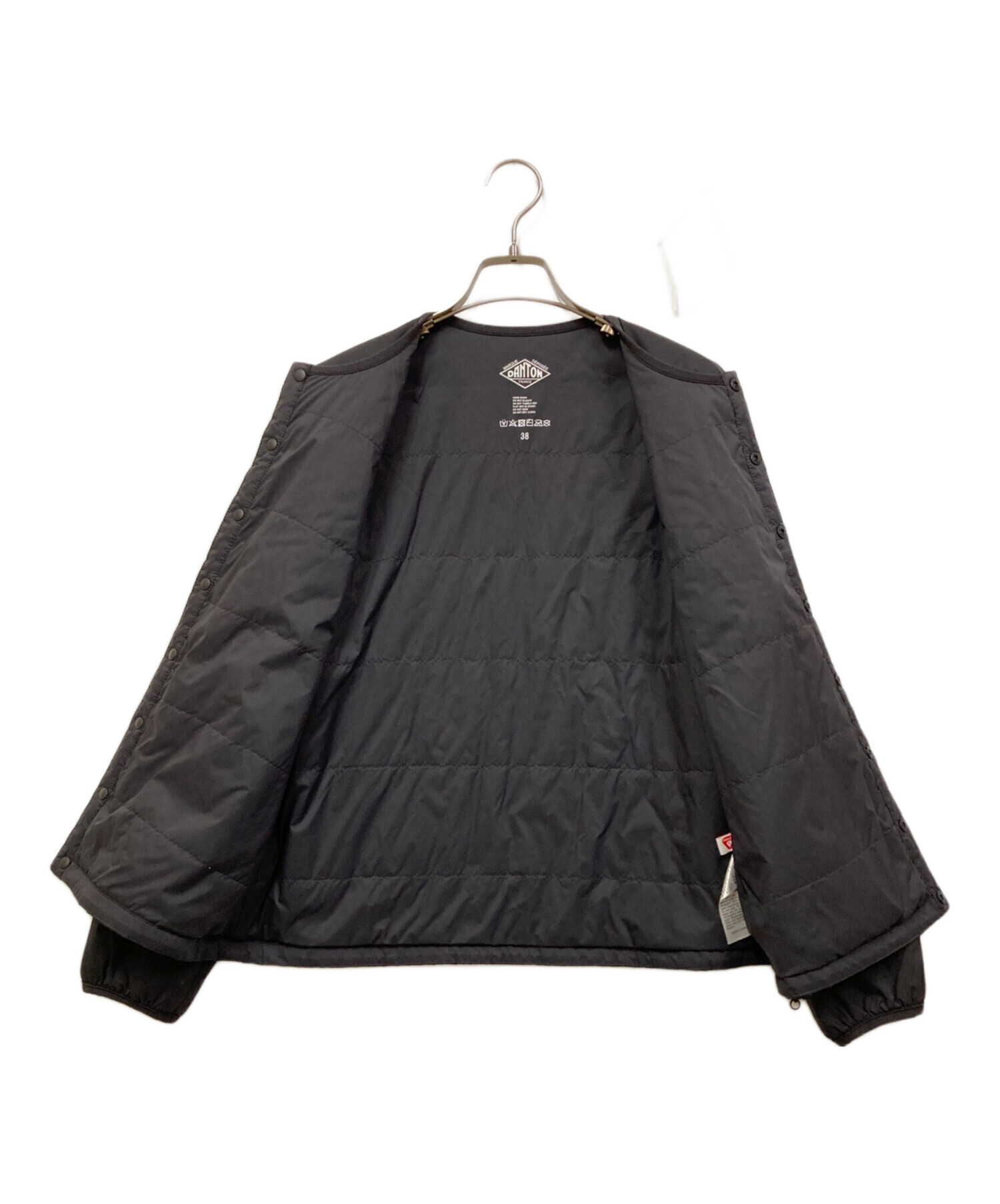 ダントン ナイロンタフタ インサレーションジャケット 38 M 黒 レディース 中古・古着通販】DANTON (ダントン) ナイロンストレッチタフタ