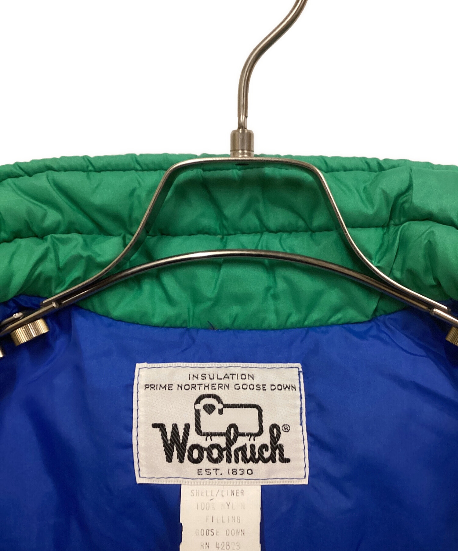 中古・古着通販】WOOLRICH (ウールリッチ) 70'sダウンベスト グリーン