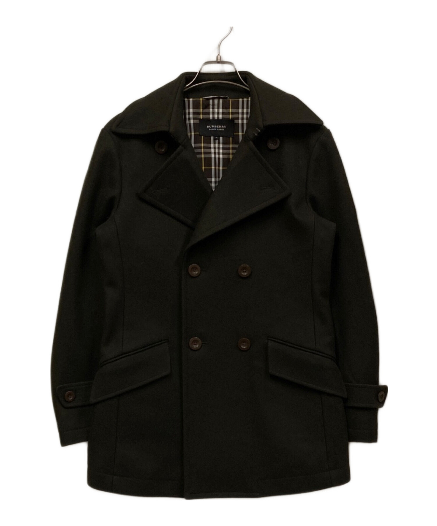BURBERRY BLACK LABEL Pコート 黒 S 中古・古着通販】BURBERRY BLACK LABEL (バーバリーブラックレーベル