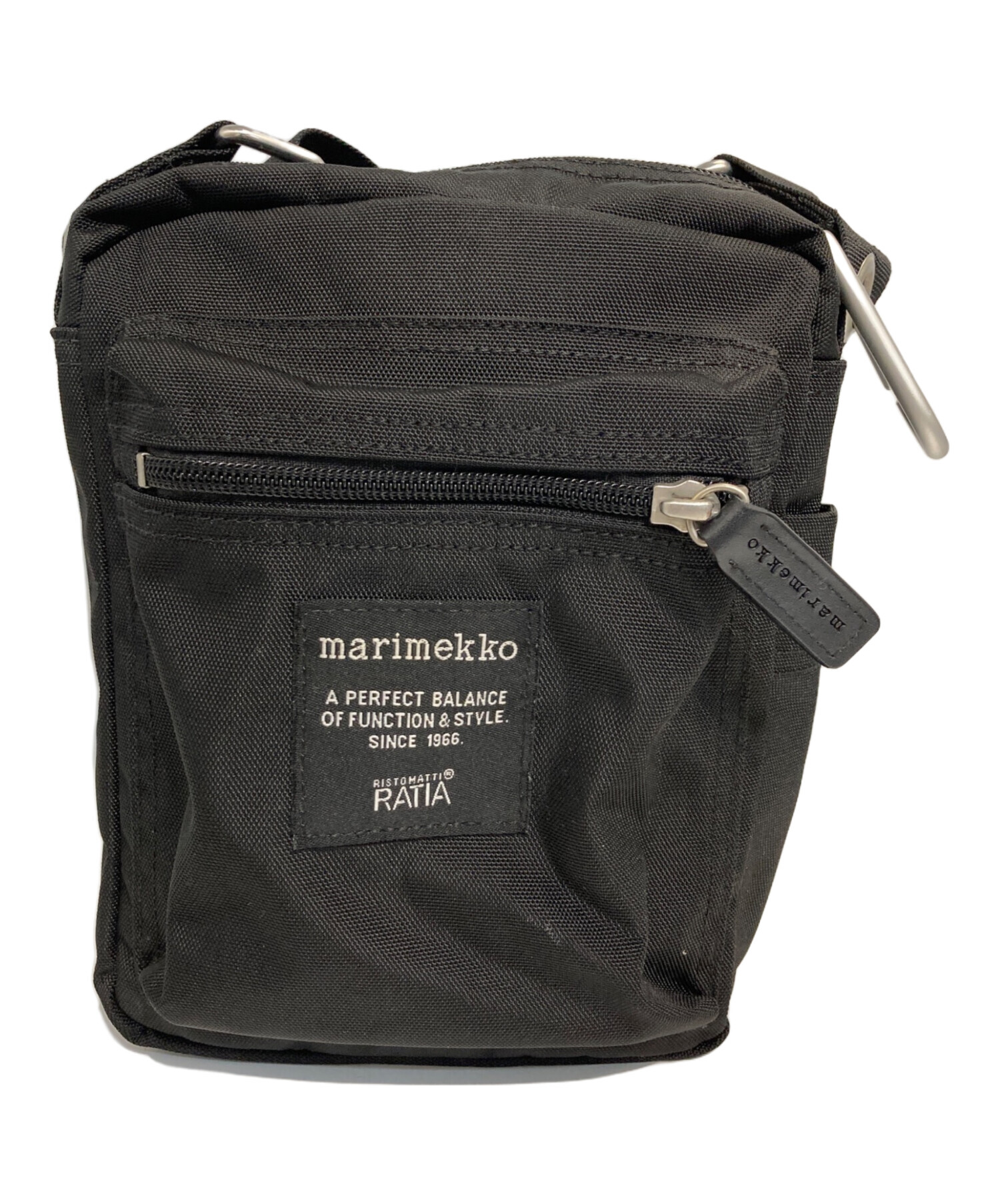 marimekko Cash&amp;Carry カラビナ付き ナイロン ミニ ショルダーバッグ グレー レディース マリメッコ【中古】4-0926G◎ marimekko（マリメッコ） marimekko cash&carry ショルダーバッグ