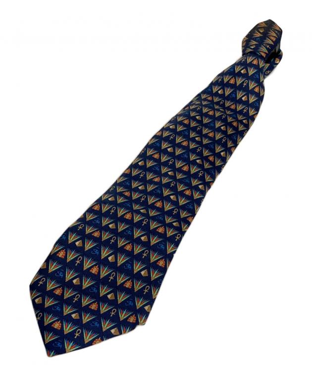 中古・古着通販】HERMES (エルメス) 総柄シルクネクタイ ネイビー