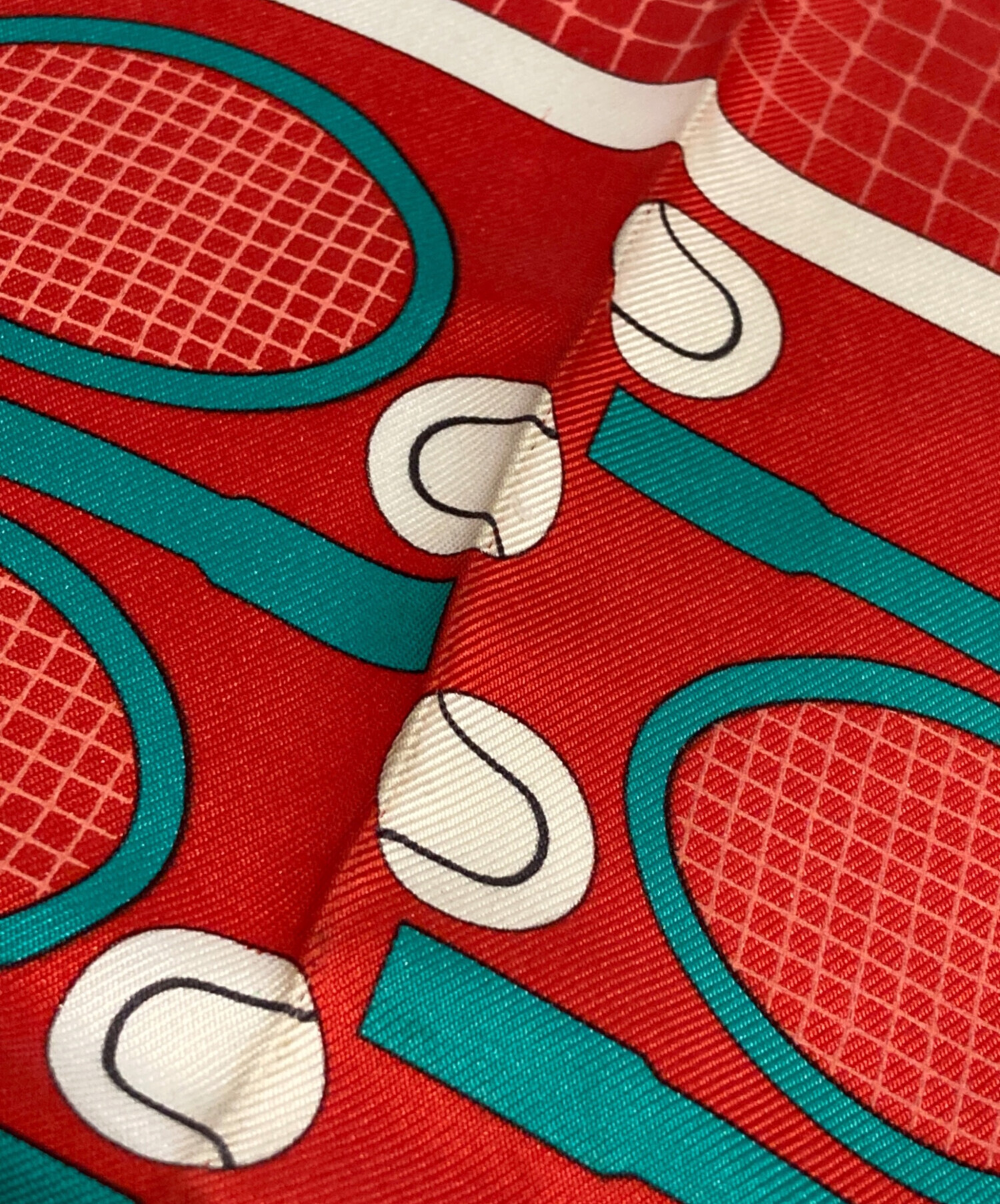 中古・古着通販】HERMES (エルメス) テニス柄プチカレ40 シルク