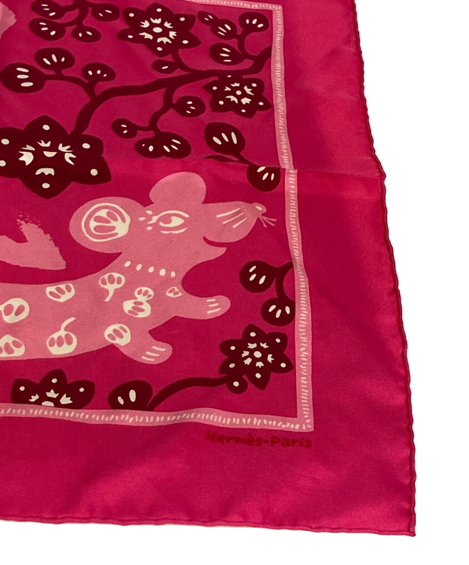 中古・古着通販】HERMES (エルメス) 干支(鼠)柄/プチカレ40/シルク