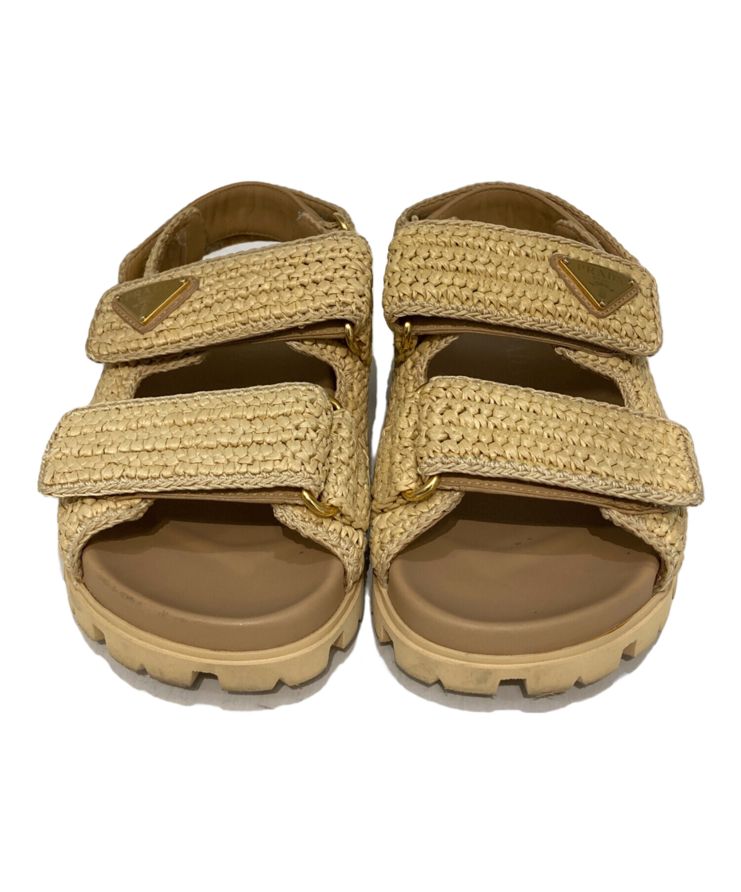 中古・古着通販】PRADA (プラダ) クロシェサンダル ベージュ サイズ