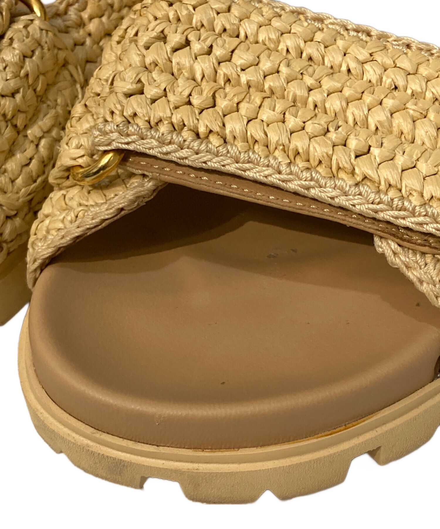 中古・古着通販】PRADA (プラダ) クロシェサンダル ベージュ サイズ