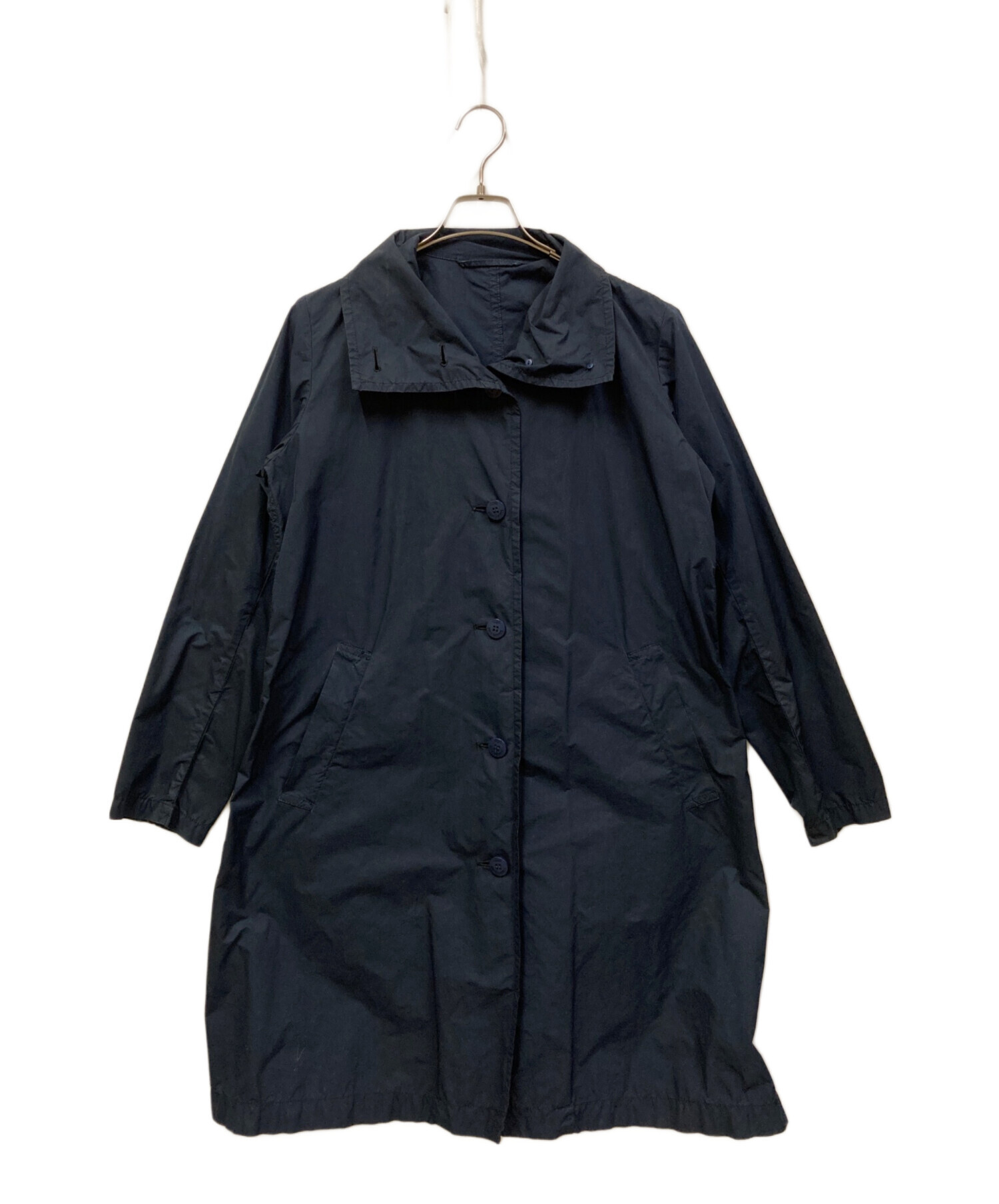 me ISSEY MIYAKE ネイビー オーバーサイズ ボタン付 ロングコート 中古・古着通販】ISSEY MIYAKE me (イッセイ ミヤケ ミー) デカボタン