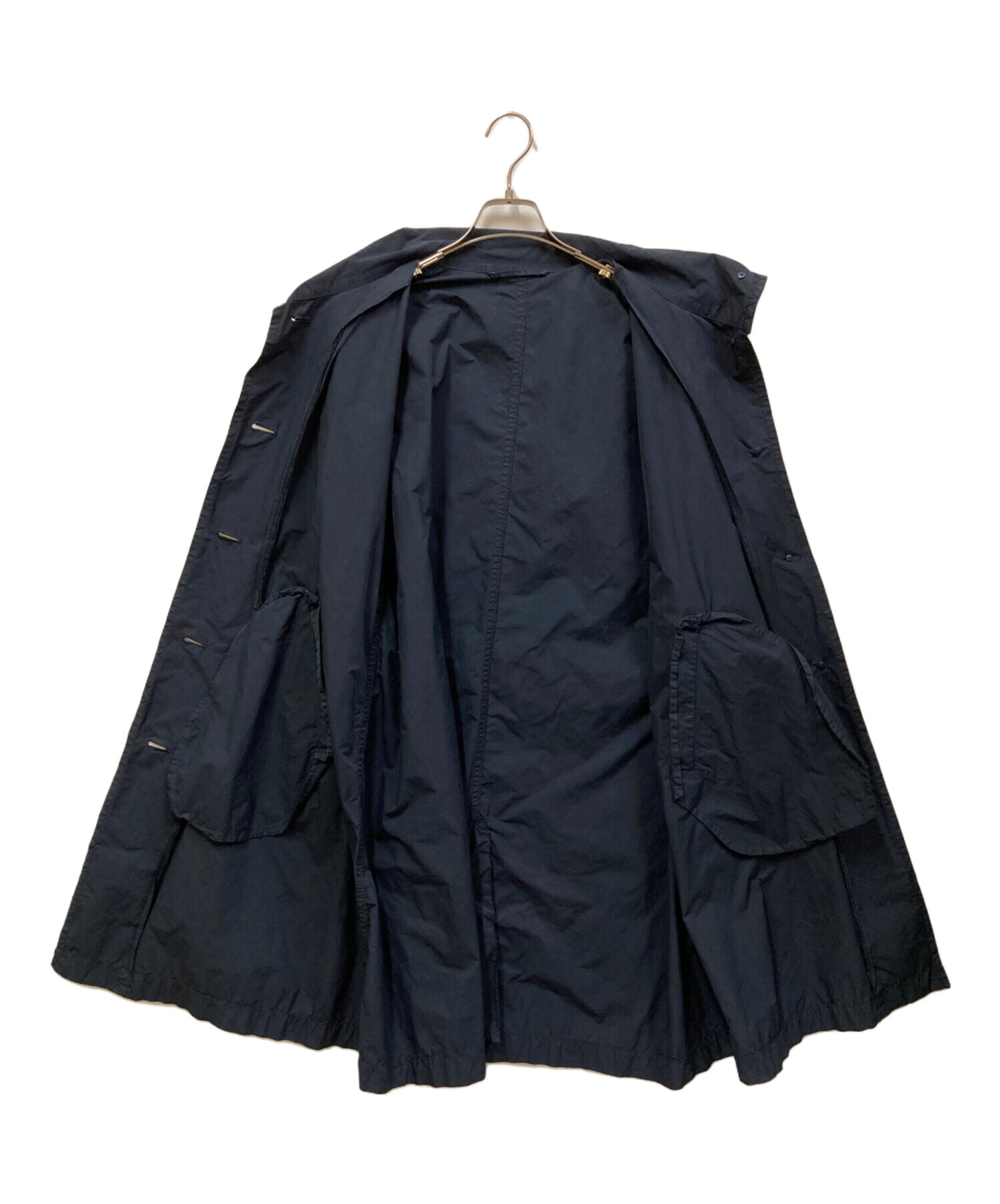 me ISSEY MIYAKE ネイビー オーバーサイズ ボタン付 ロングコート 中古・古着通販】ISSEY MIYAKE me (イッセイ ミヤケ ミー) デカボタン