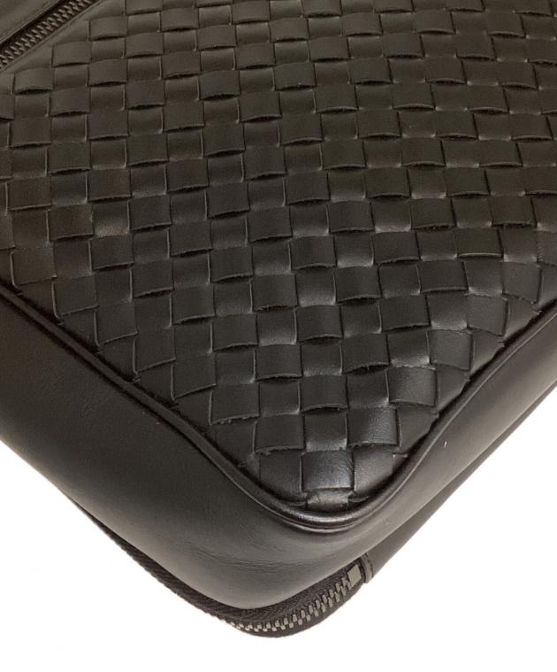BOTTEGA VENETA ボッテガヴェネタ イントレチャート レザー ショルダーバッグ メッセンジャーバッグ 410667 ネイビー メンズ レディース 古着 中古 USED 中古・古着通販】BOTTEGA VENETA (ボッテガベネタ) イントレチャート