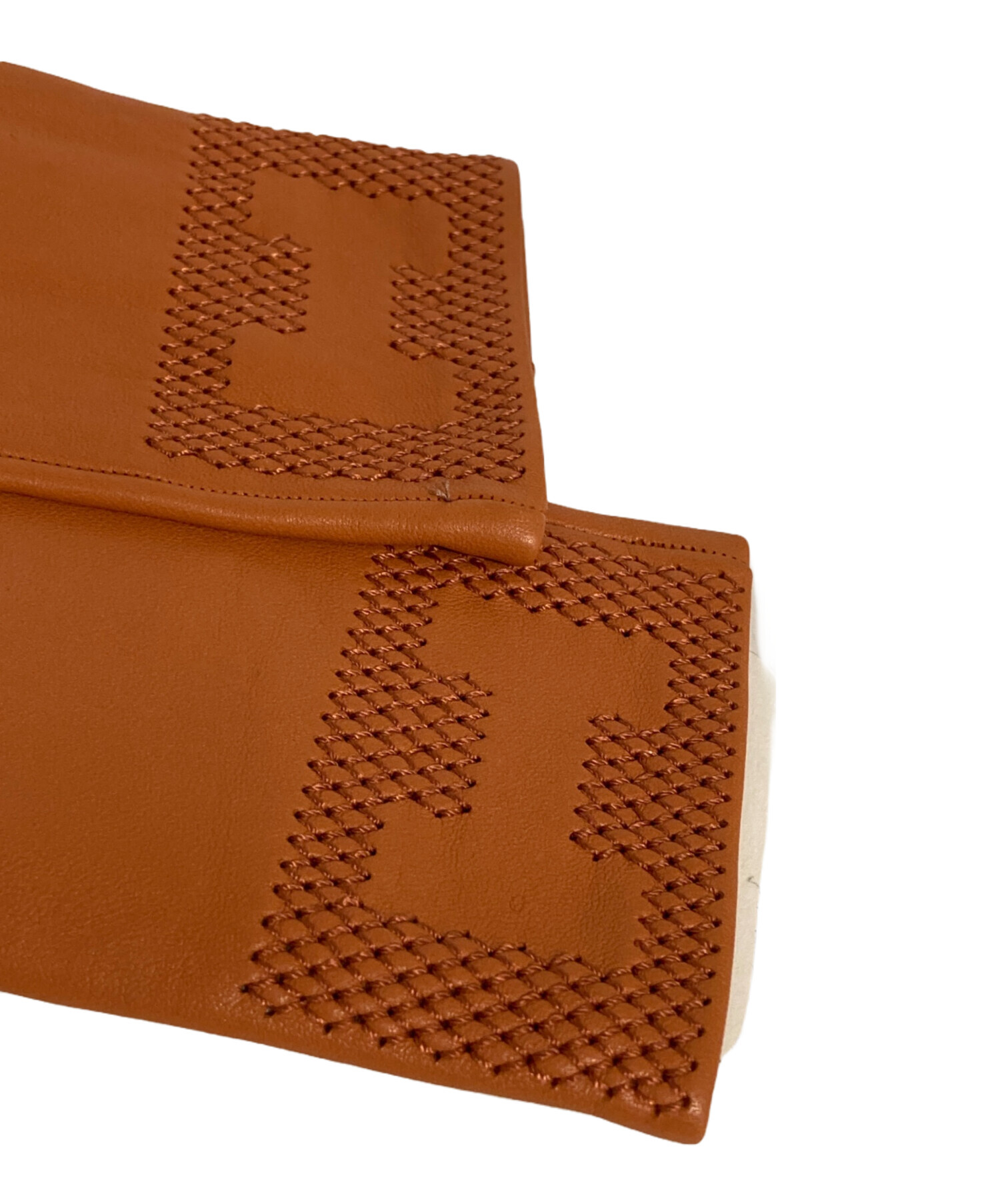 中古・古着通販】HERMES (エルメス) レザーグローブ オレンジ