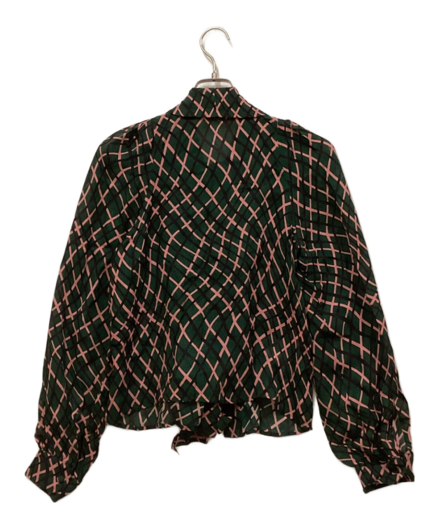 GUCCI シルク　ボウタイ　ブラウス　シャツ　ベージュ 中古・古着通販】GUCCI (グッチ) シルクボウタイブラウス グリーン