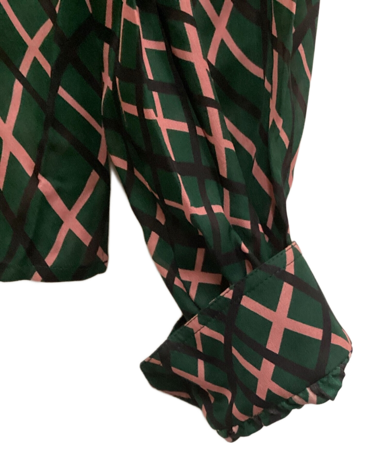 中古・古着通販】GUCCI (グッチ) シルクボウタイブラウス グリーン