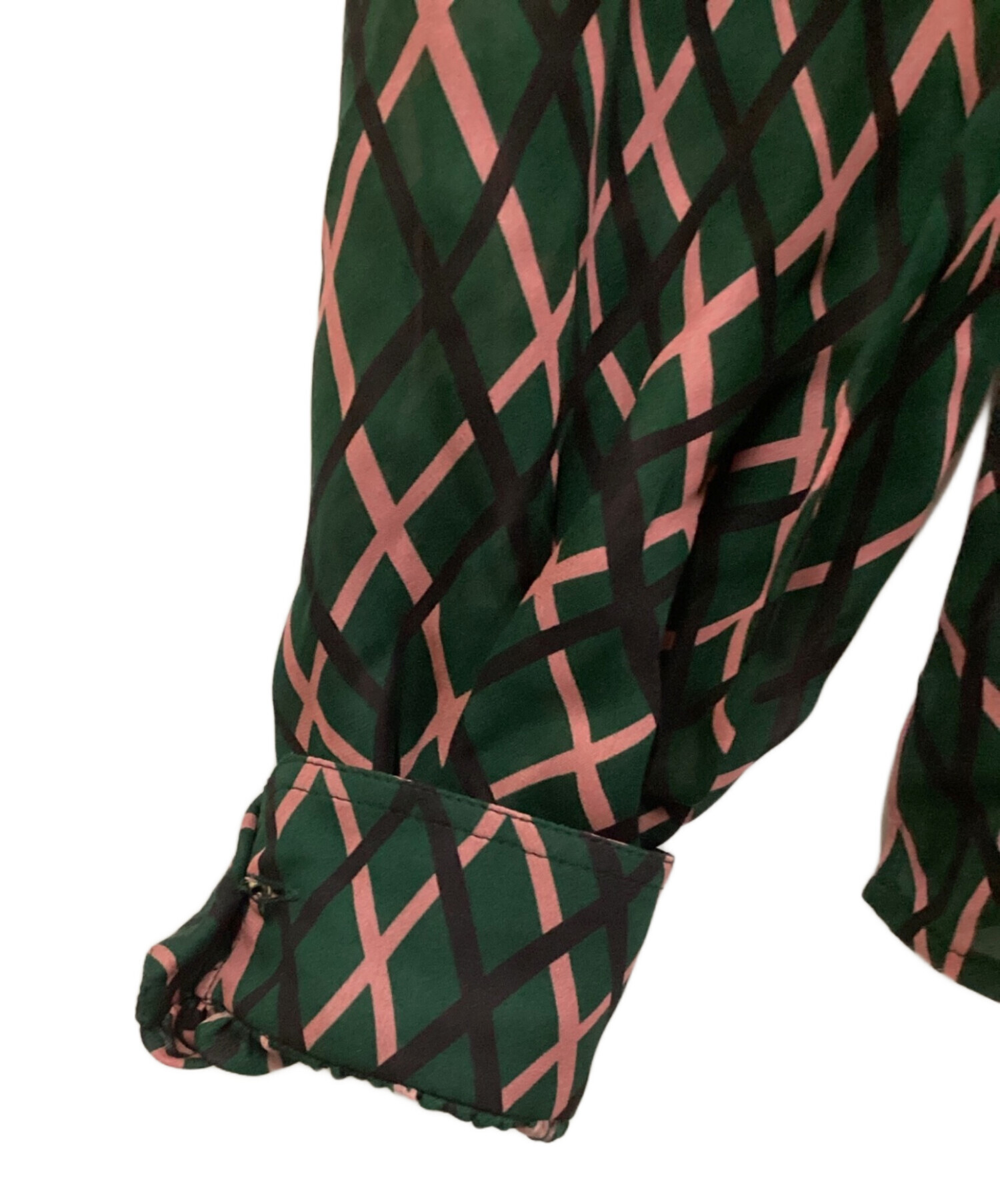 中古・古着通販】GUCCI (グッチ) シルクボウタイブラウス グリーン