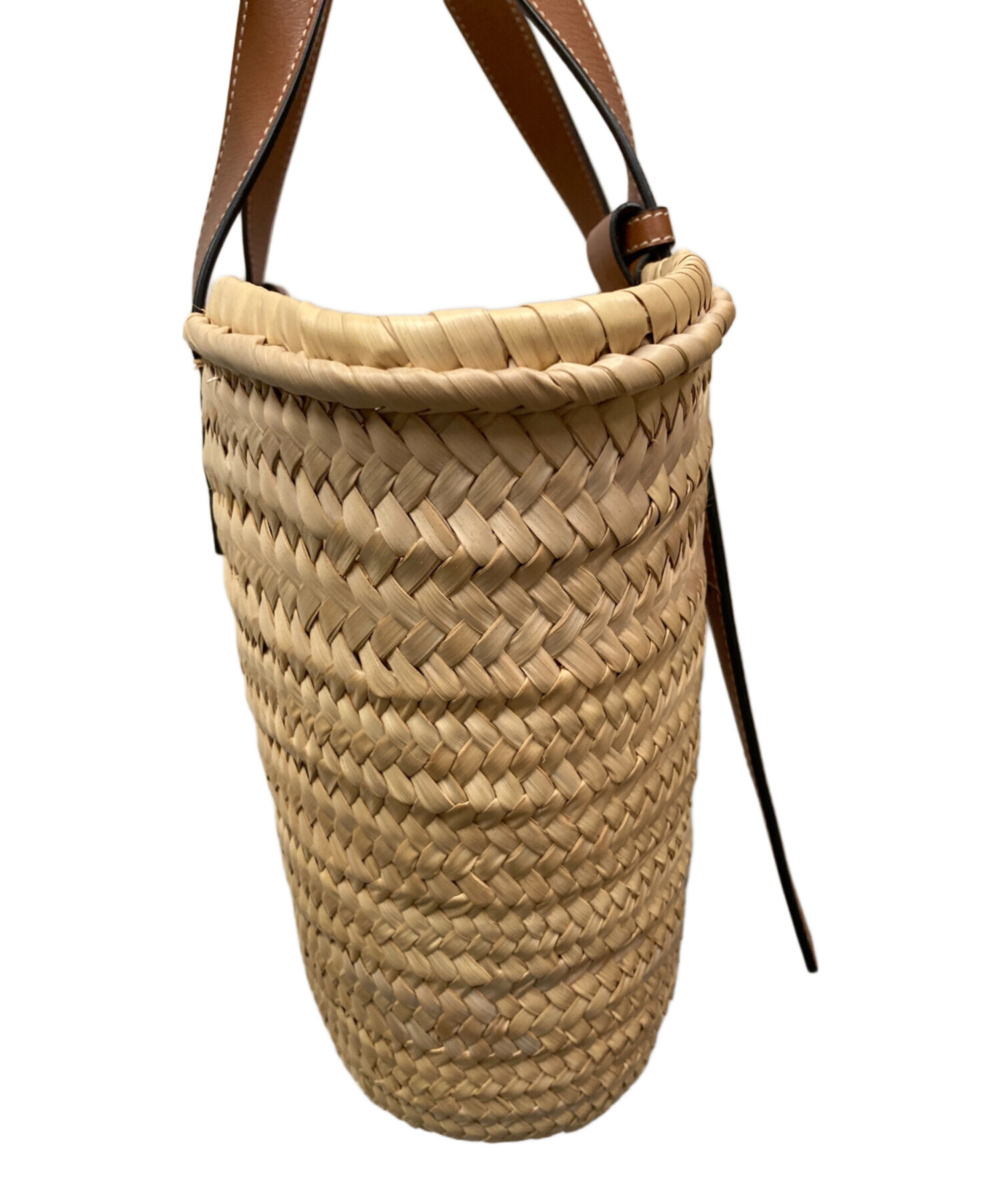 中古・古着通販】LOEWE (ロエベ) バスケットバッグ（ヤシの葉＆カーフ
