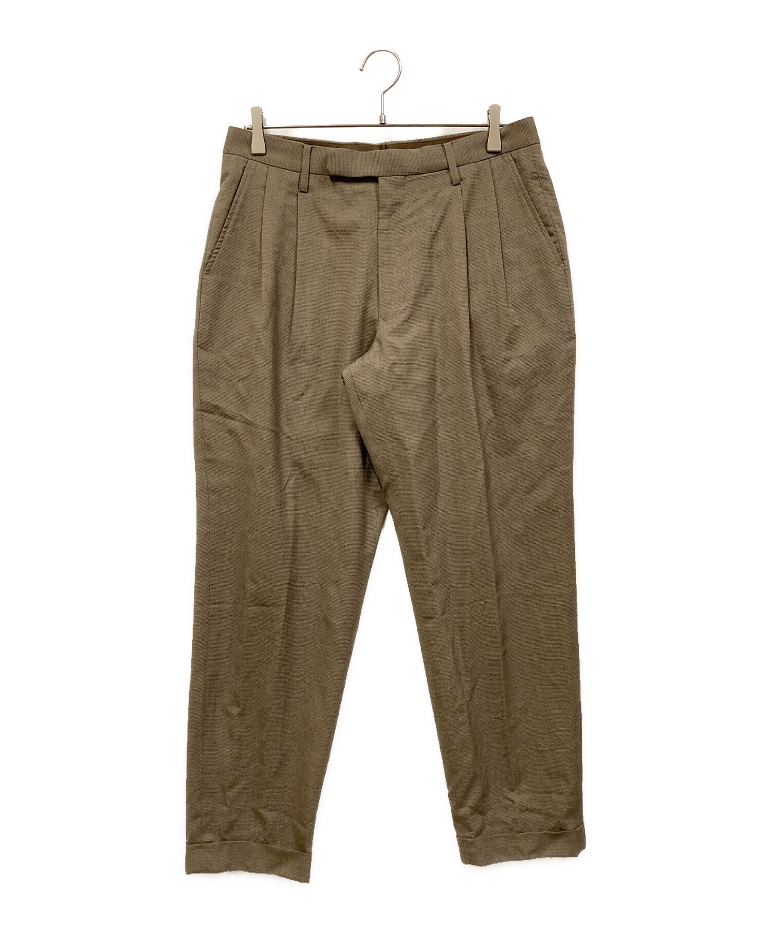 中古・古着通販】COMOLI (コモリ) ウール 2タックパンツ ベージュ