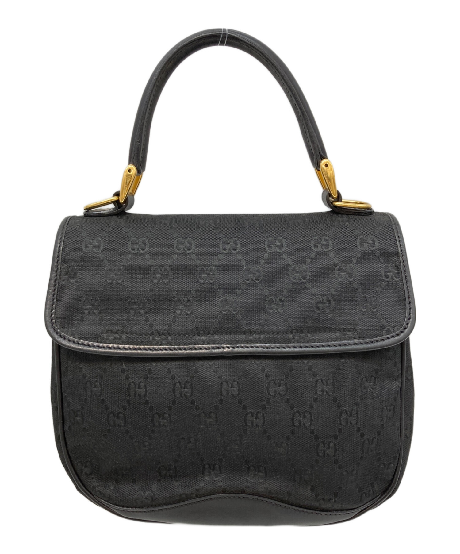 中古・古着通販】GUCCI (グッチ) GG柄ハンドバッグ ブラック 中古・古着通販】GUCCI (グッチ) GG柄ハンドバッグ ブラック