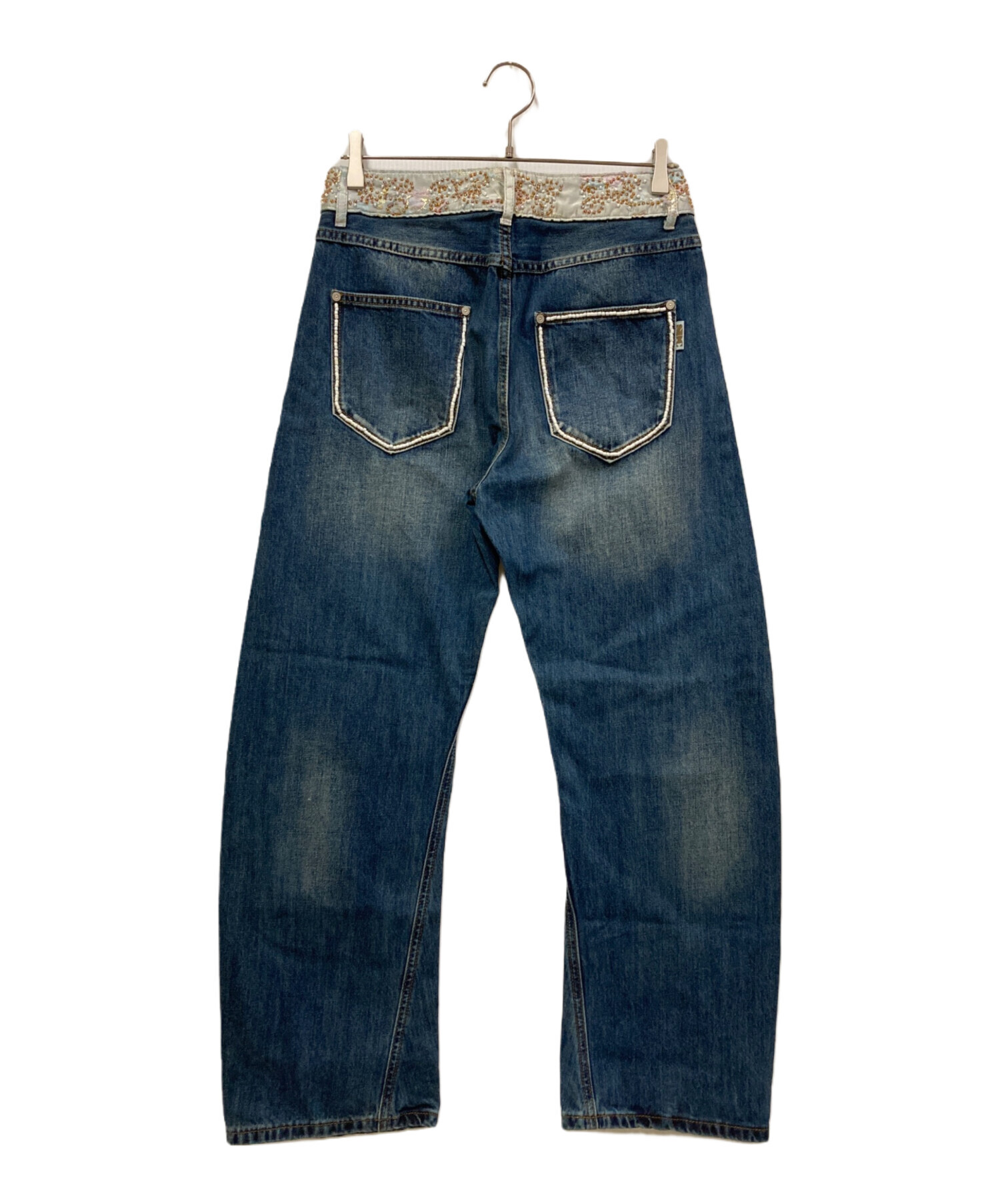 Beaded Waist Denim Pants SCULPTOR