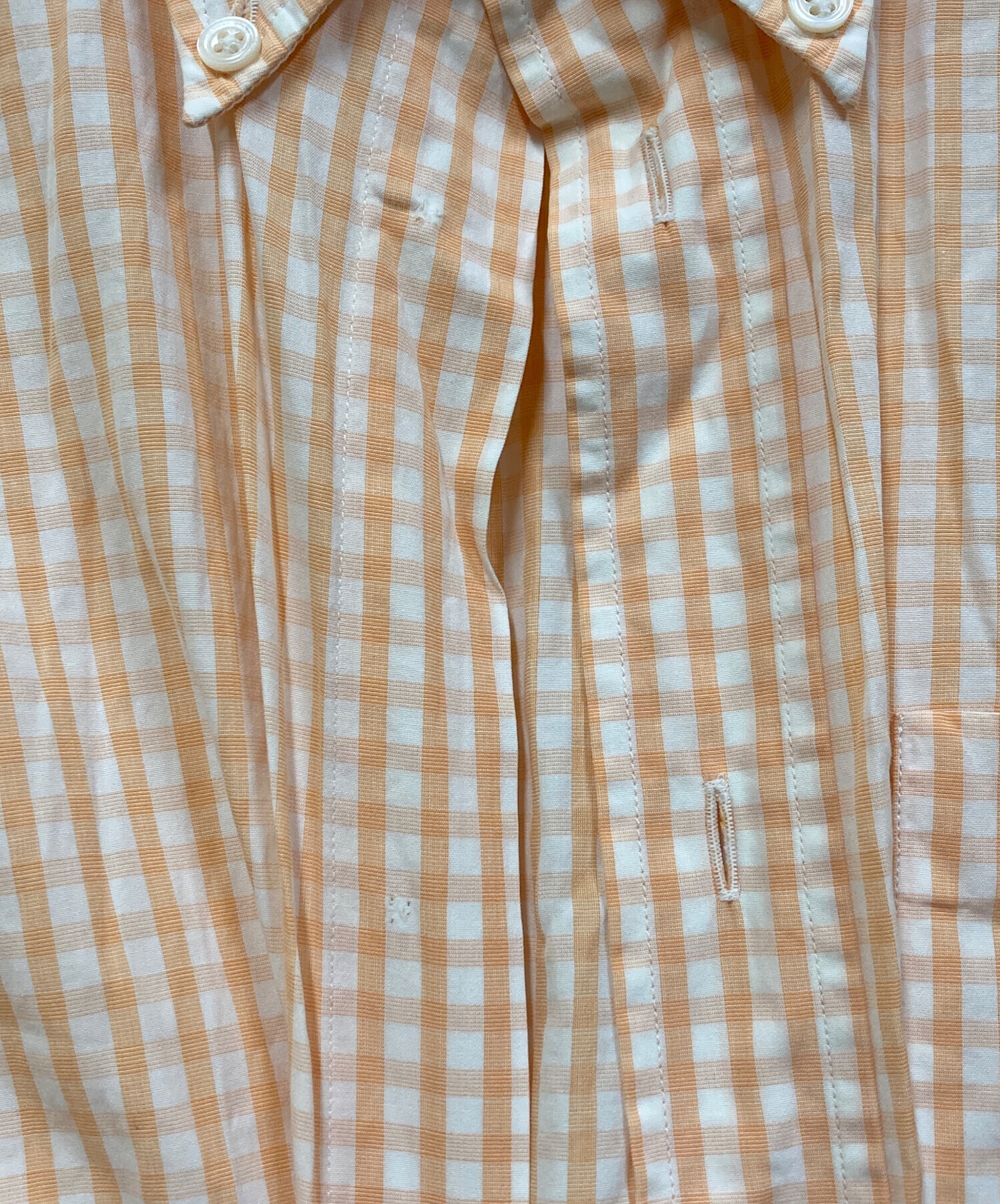中古・古着通販】HERMES (エルメス) ギンガムチェックシャツ オレンジ