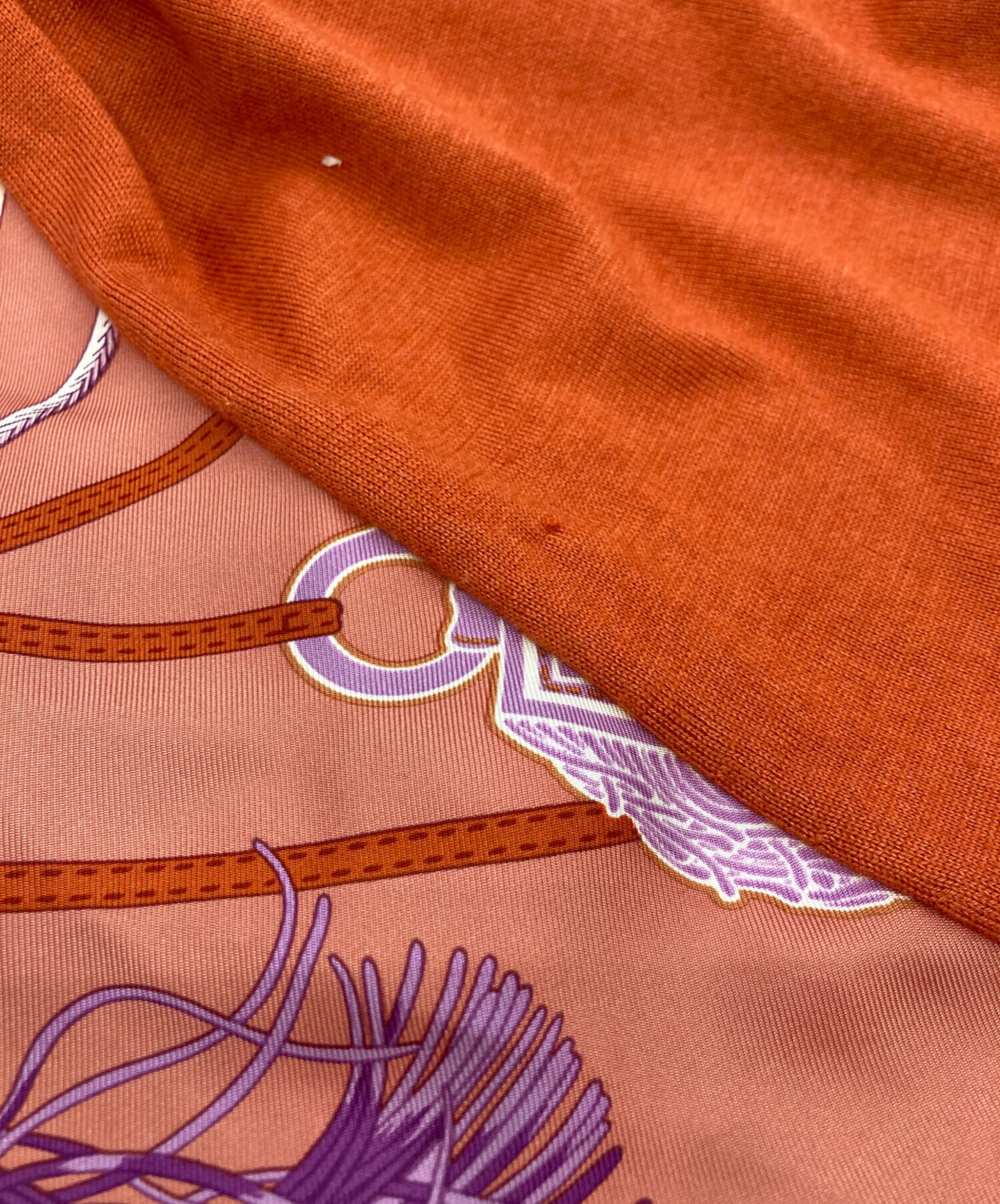 エルメス カシミヤ ニットワンピース 36 ベージュ×オレンジ 2E2513DT HERMES - エルメス カシミヤ ニットワンピース 36 ベージュ×オレンジ