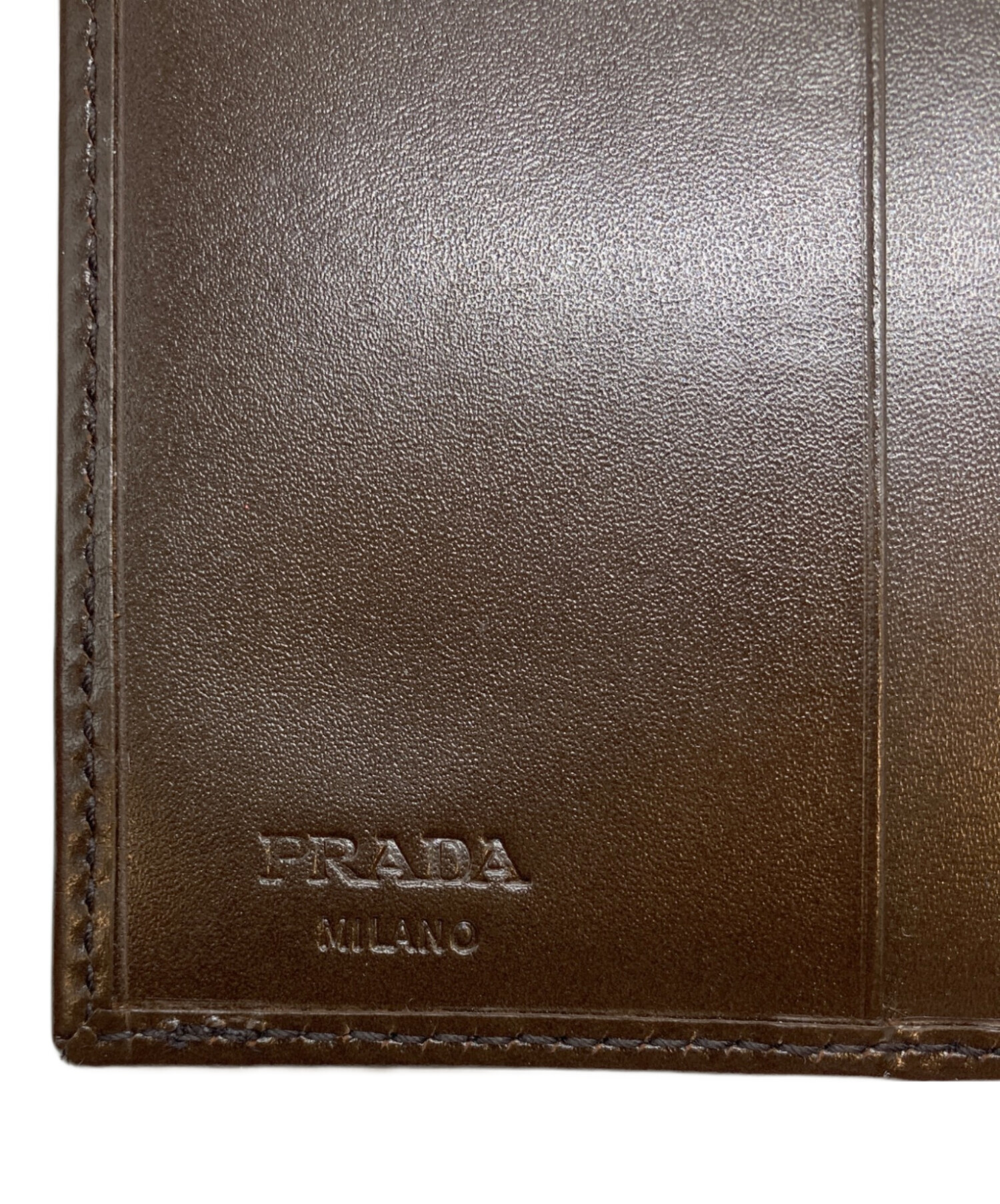 中古・古着通販】PRADA (プラダ) 3つ折り財布 ブラウン｜ブランド