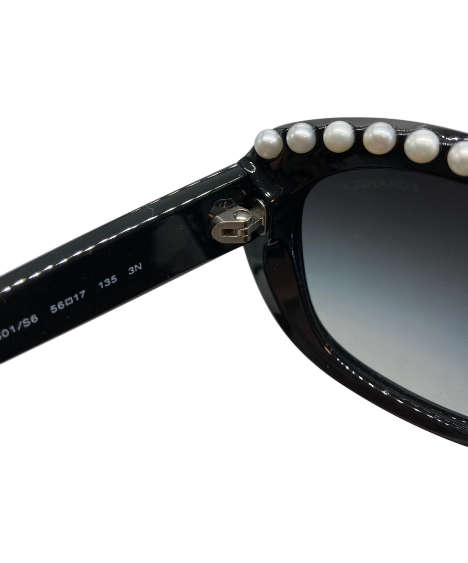 シャネル サングラス　人気　パール 中古・古着通販】CHANEL (シャネル) パールサングラス ブラック サイズ