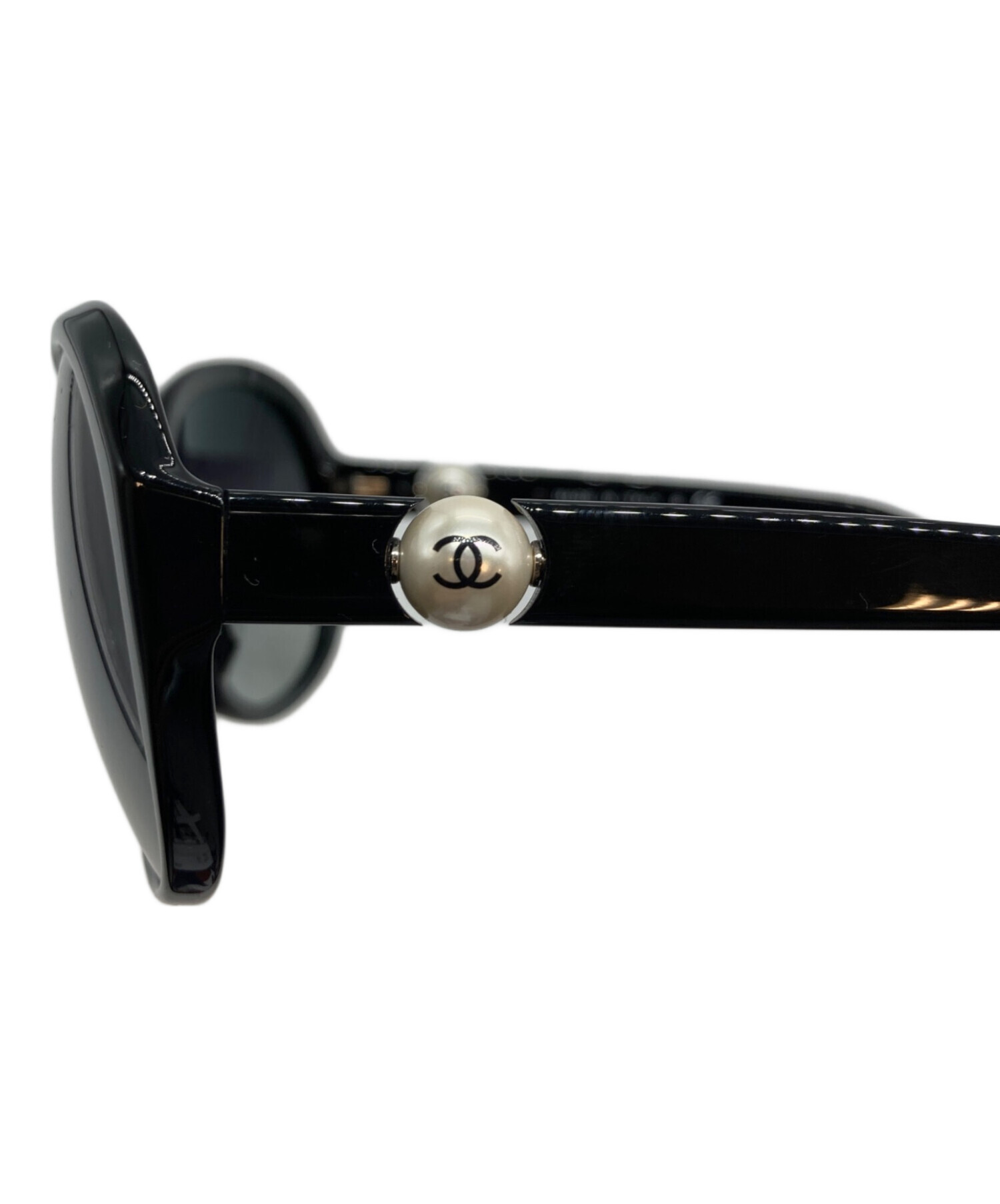 中古・古着通販】CHANEL (シャネル) ココパールサングラス ブラック