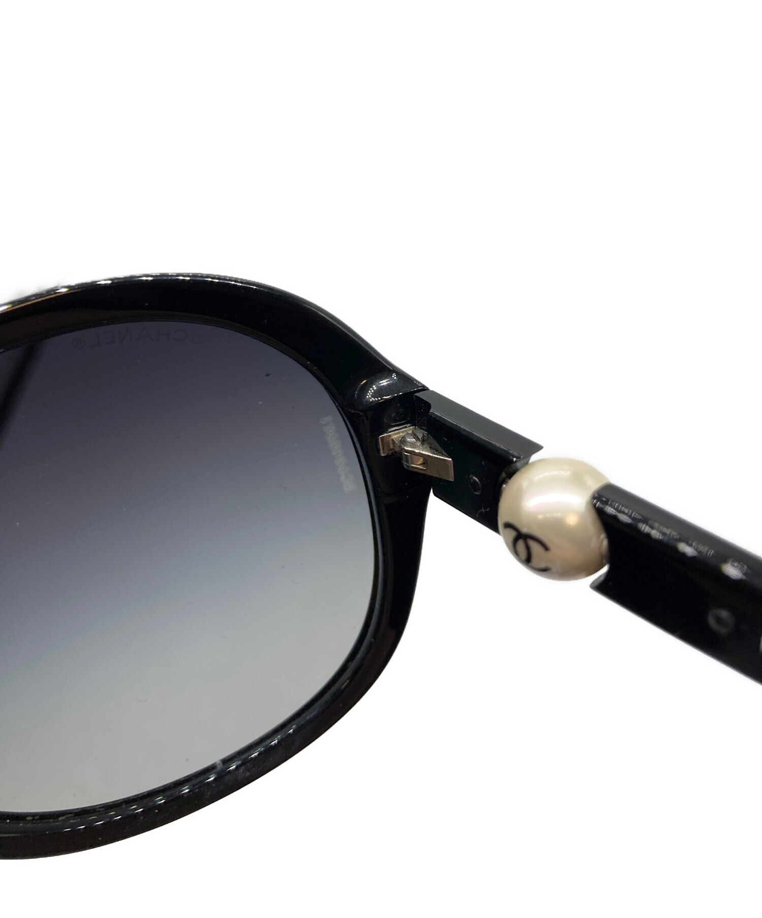中古・古着通販】CHANEL (シャネル) ココパールサングラス ブラック