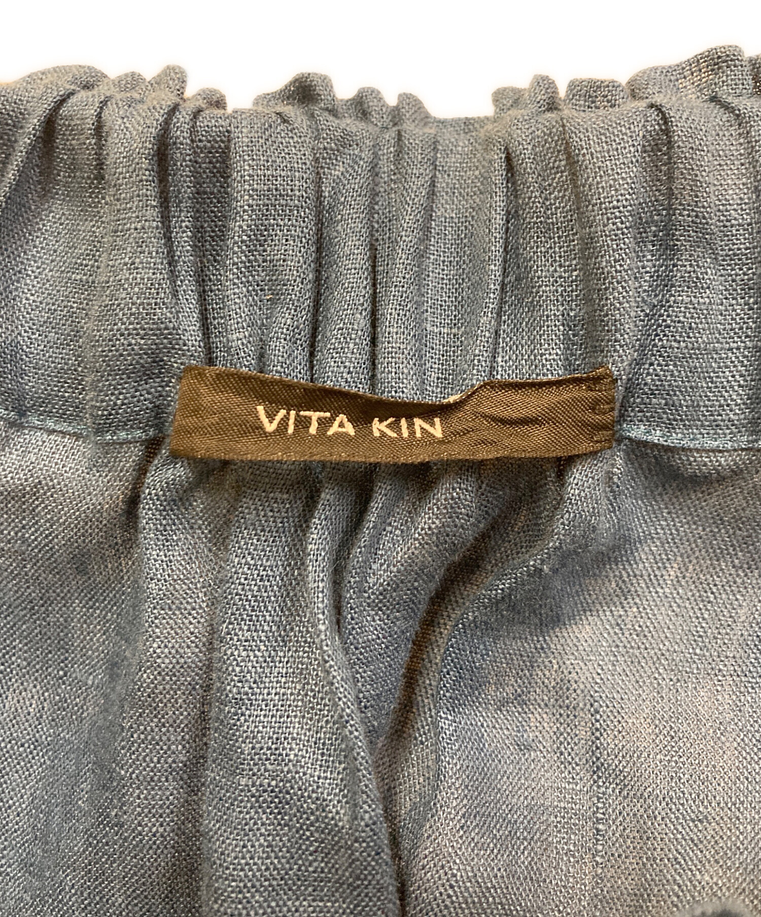 中古・古着通販】VITA KIN (ヴィタキン) 刺繍リネンブラウス ブルー 