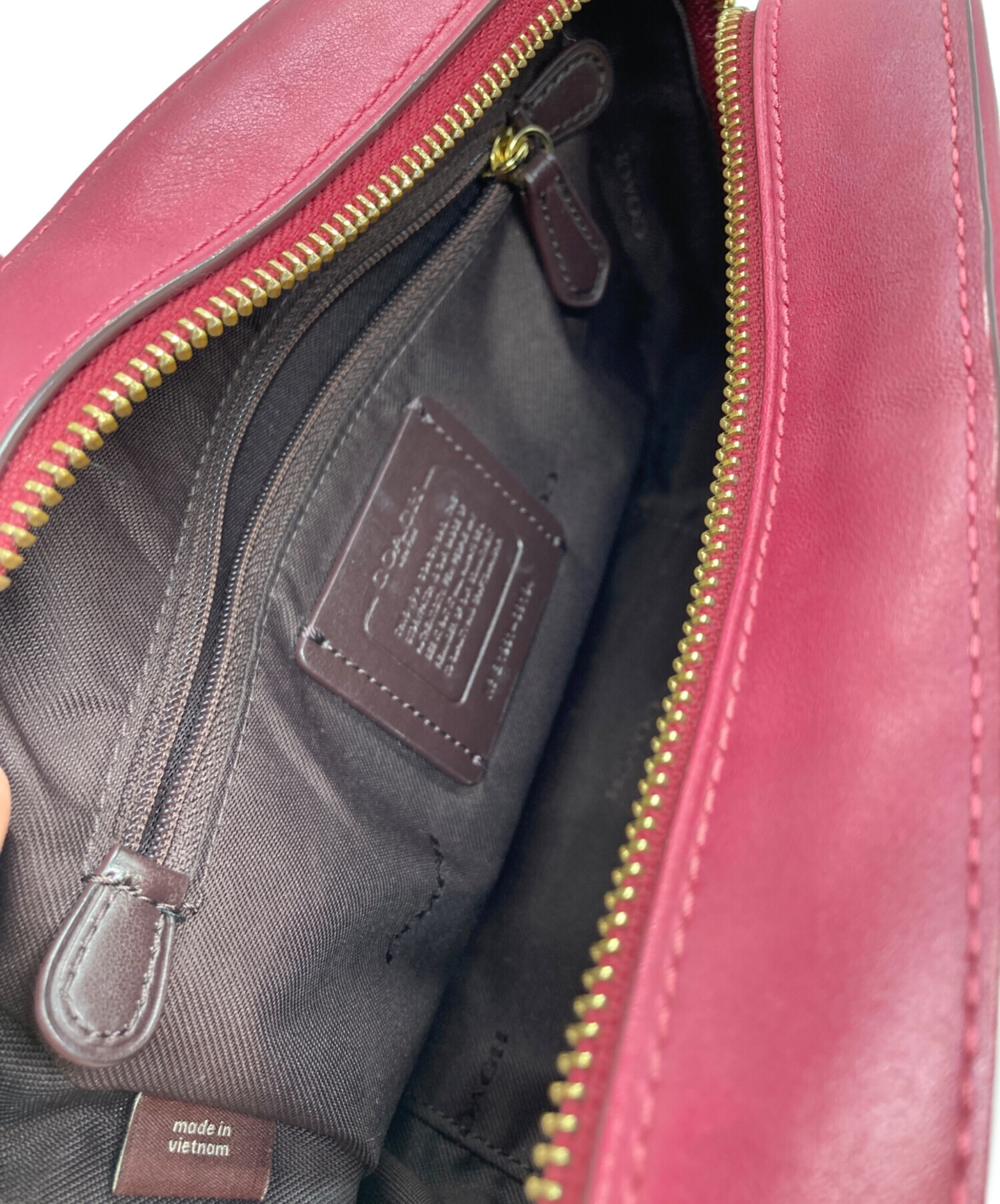 中古・古着通販】COACH (コーチ) シグネチャーショルダーバッグ ピンク