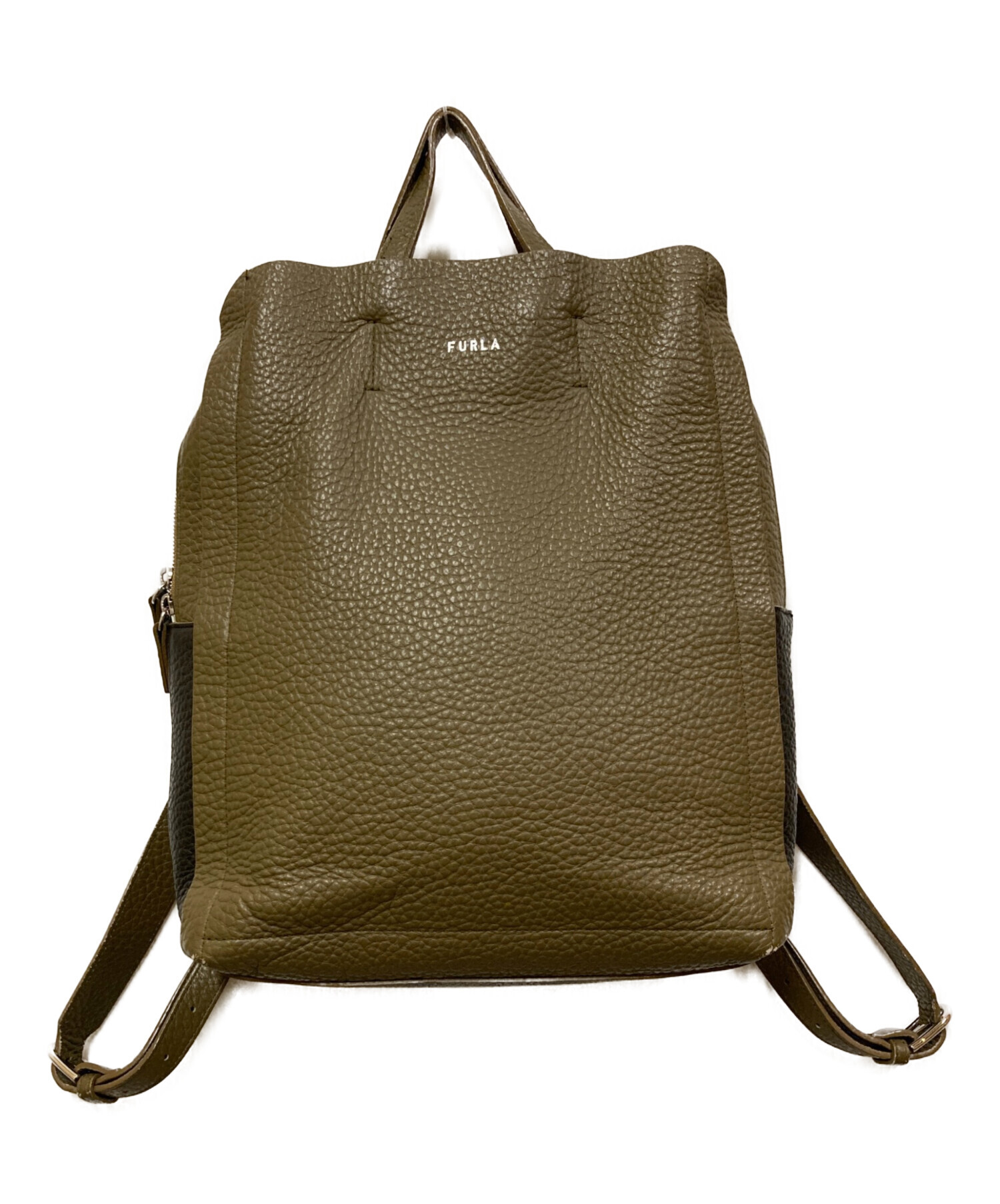 中古・古着通販】FURLA (フルラ) レザーリュック オリーブ｜ブランド