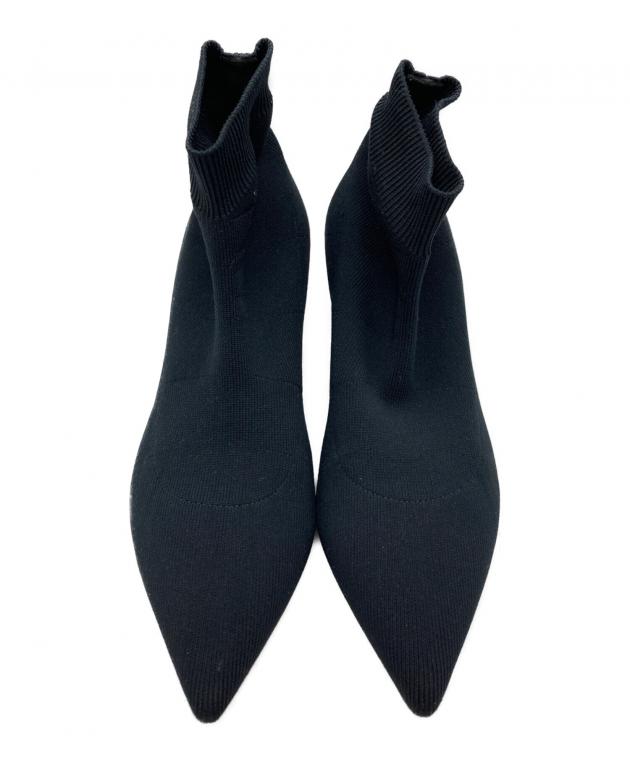 中古・古着通販】PRADA (プラダ) ヒールソックスブーツ ブラック
