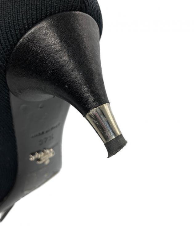 中古・古着通販】PRADA (プラダ) ヒールソックスブーツ ブラック