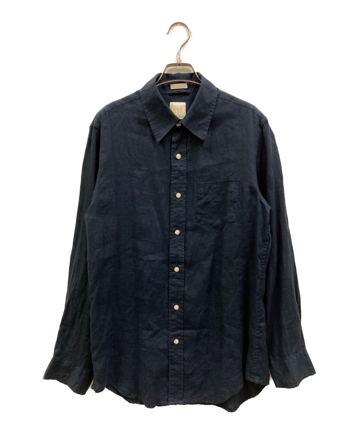 00s OLD GAP オープンカラーシャツ リネンシャツ ダークネイビー 中古・古着通販】GAP (ギャップ) 00s リネンシャツ ネイビー サイズ