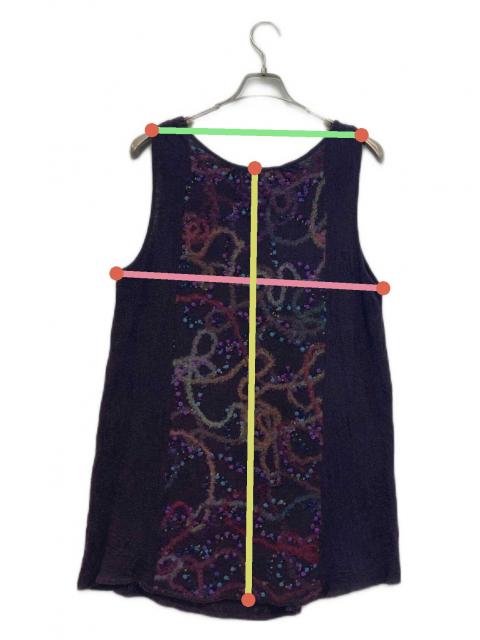M.＆KYOKO ノースリーブチュニック マルチカラー 中古・古着通販】M.&KYOKO (エムアンドキョウコ) 刺繍デザイン