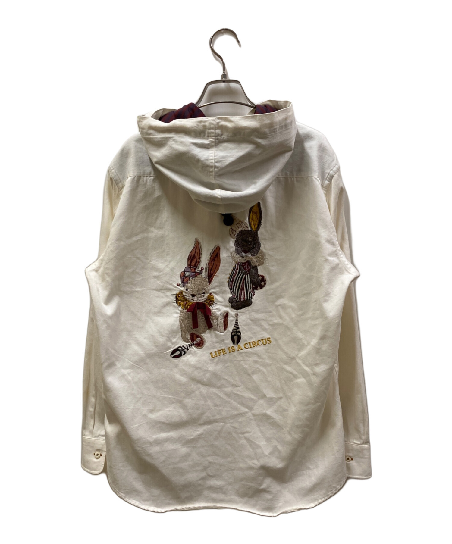 【美品】カールヘルム シルクシャツ うさぎ柄 中古・古着通販】KARL HELMUT (カールヘルム) ウサギ刺繍フーディー