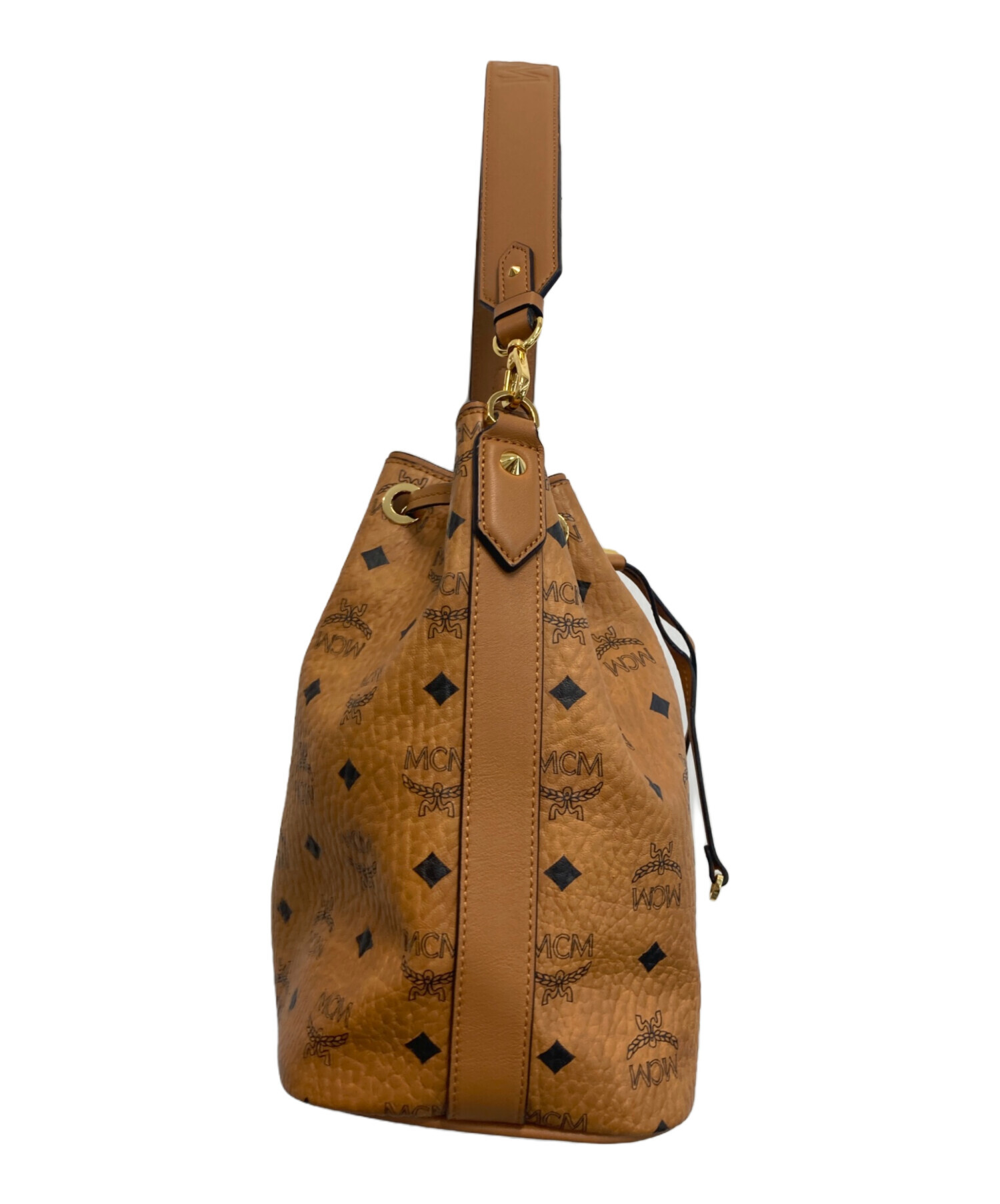 MCM　ハンドバッグ　オレンジ　希少 中古・古着通販】MCM (エムシーエム) ヴィセトス 巾着 ワンショルダー