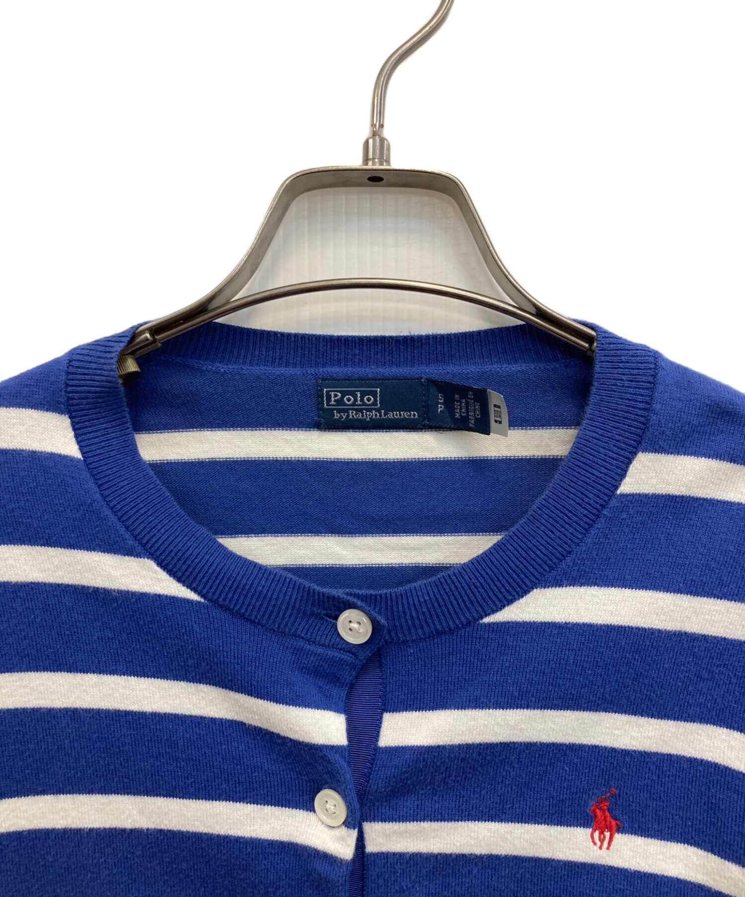 ポロ ラルフローレン　ストライプ　コットンブレンド カーディガン 中古・古着通販】POLO RALPH LAUREN (ポロ・ラルフローレン